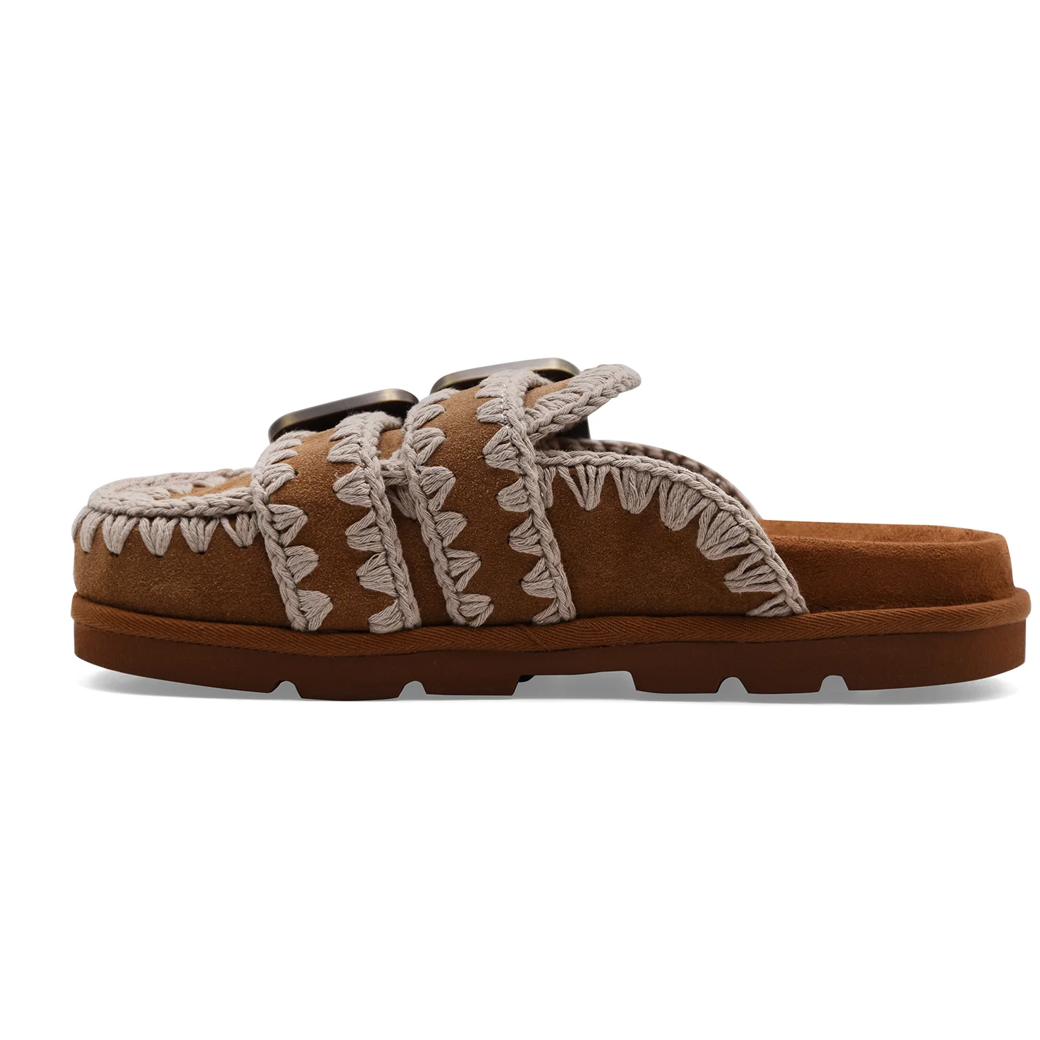 Sabot Donna Mou Low Bio Two Buckles In Cognac Casual Ricercato - Image 4