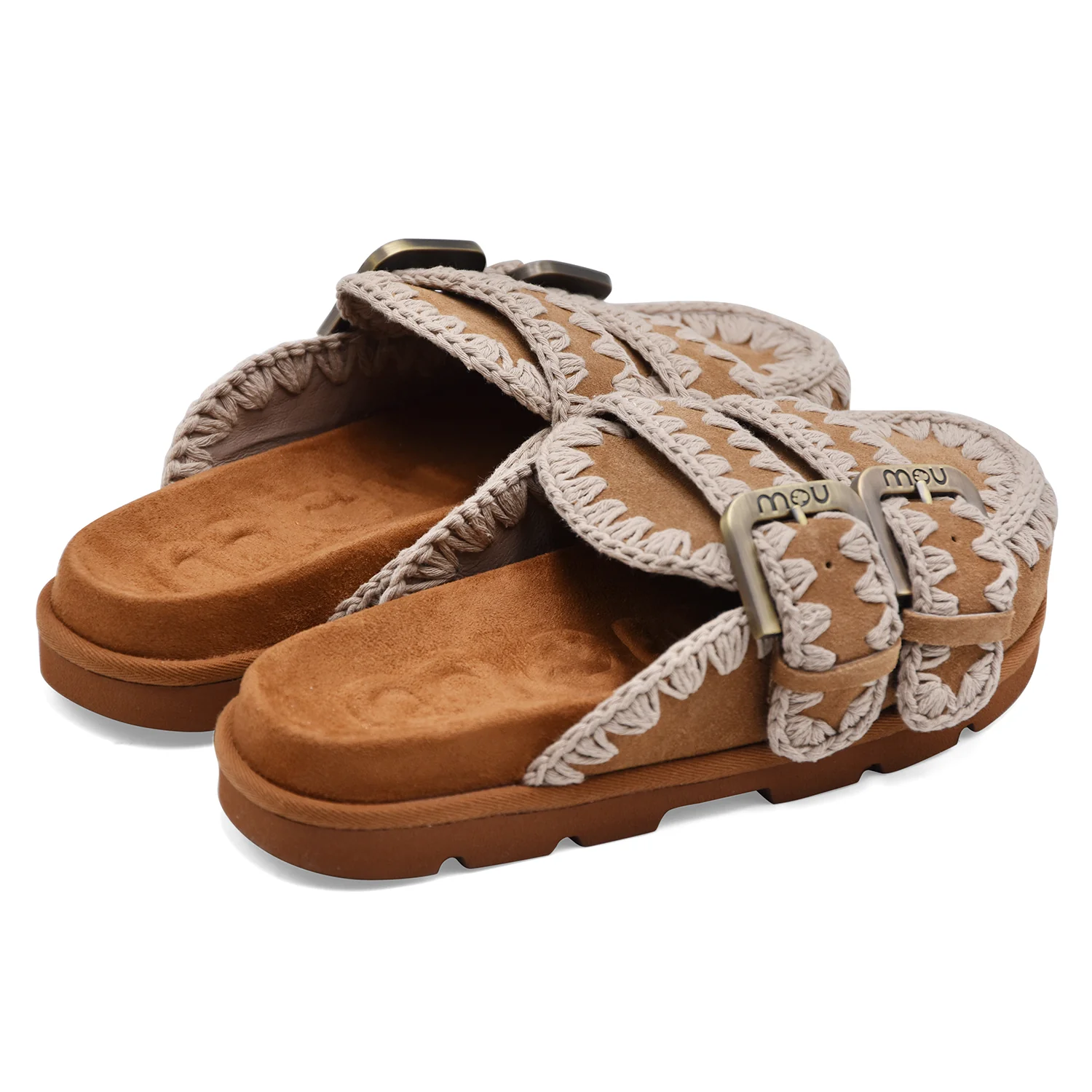 Sabot Donna Mou Low Bio Two Buckles In Cognac Casual Ricercato - Image 5