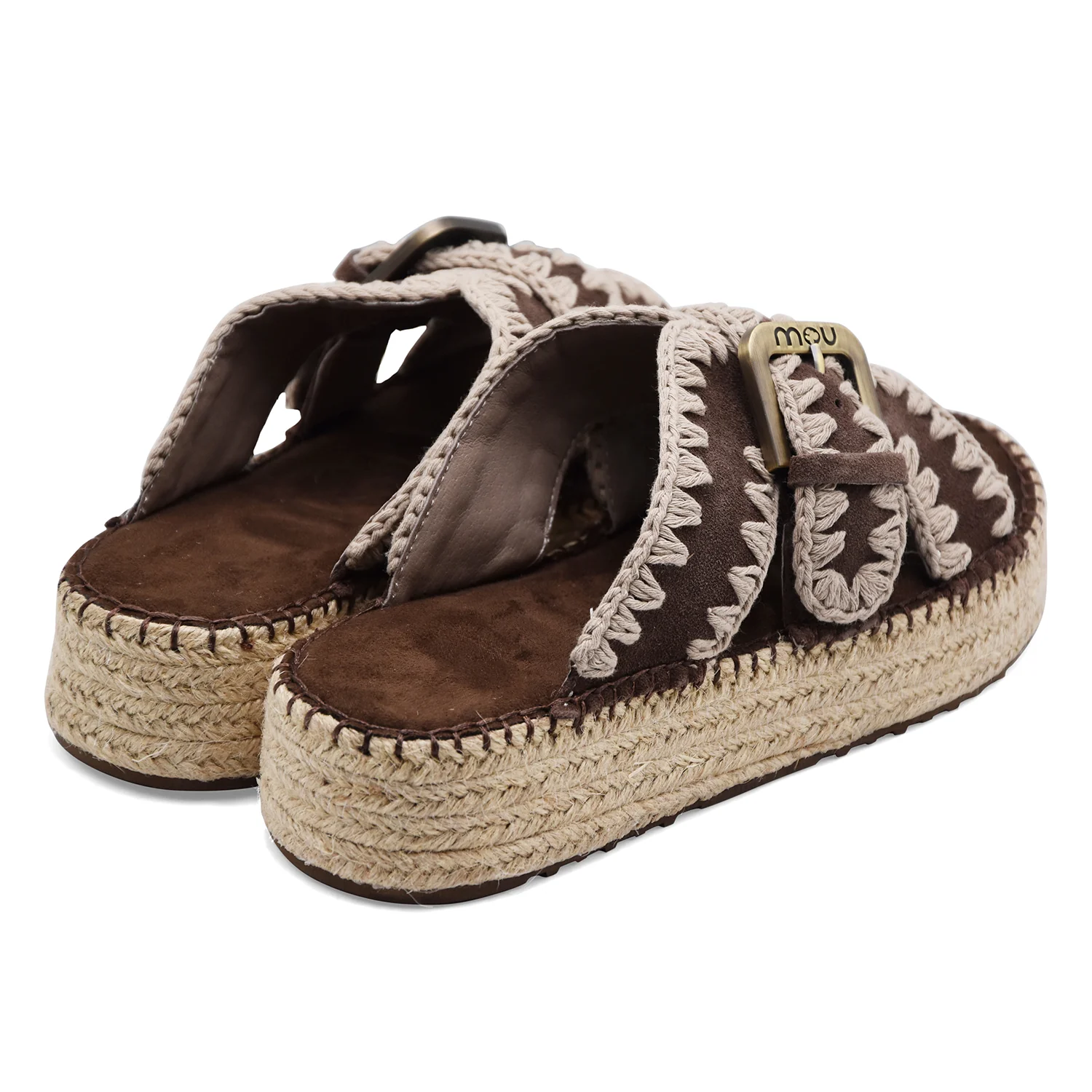 Sandali Donna Mou Jute Marrone Scuro Tocco Moderno Distintivo - Image 4