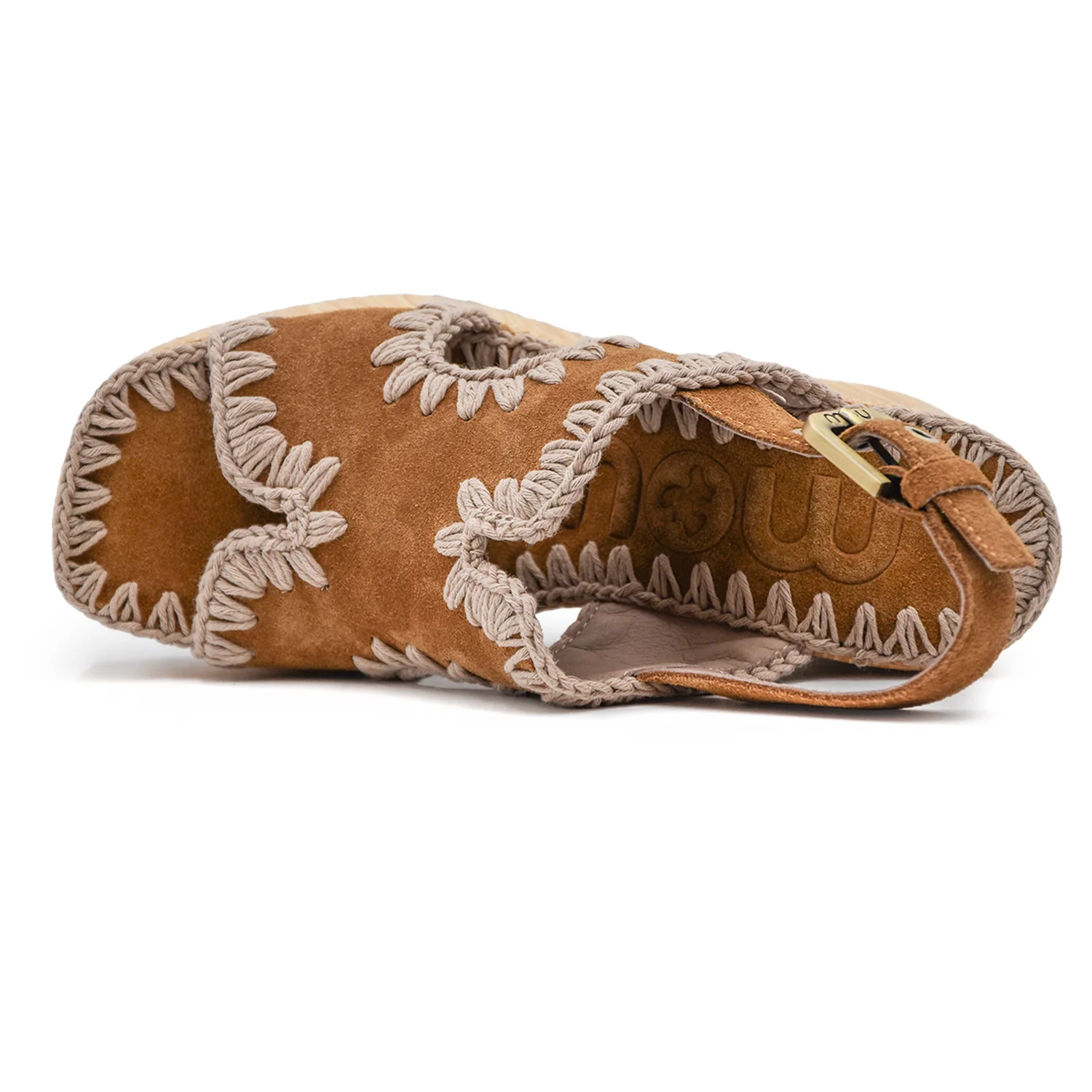 Sandali Mou Raffia Platform Donna Cognac Cinturino Caviglia - Image 3