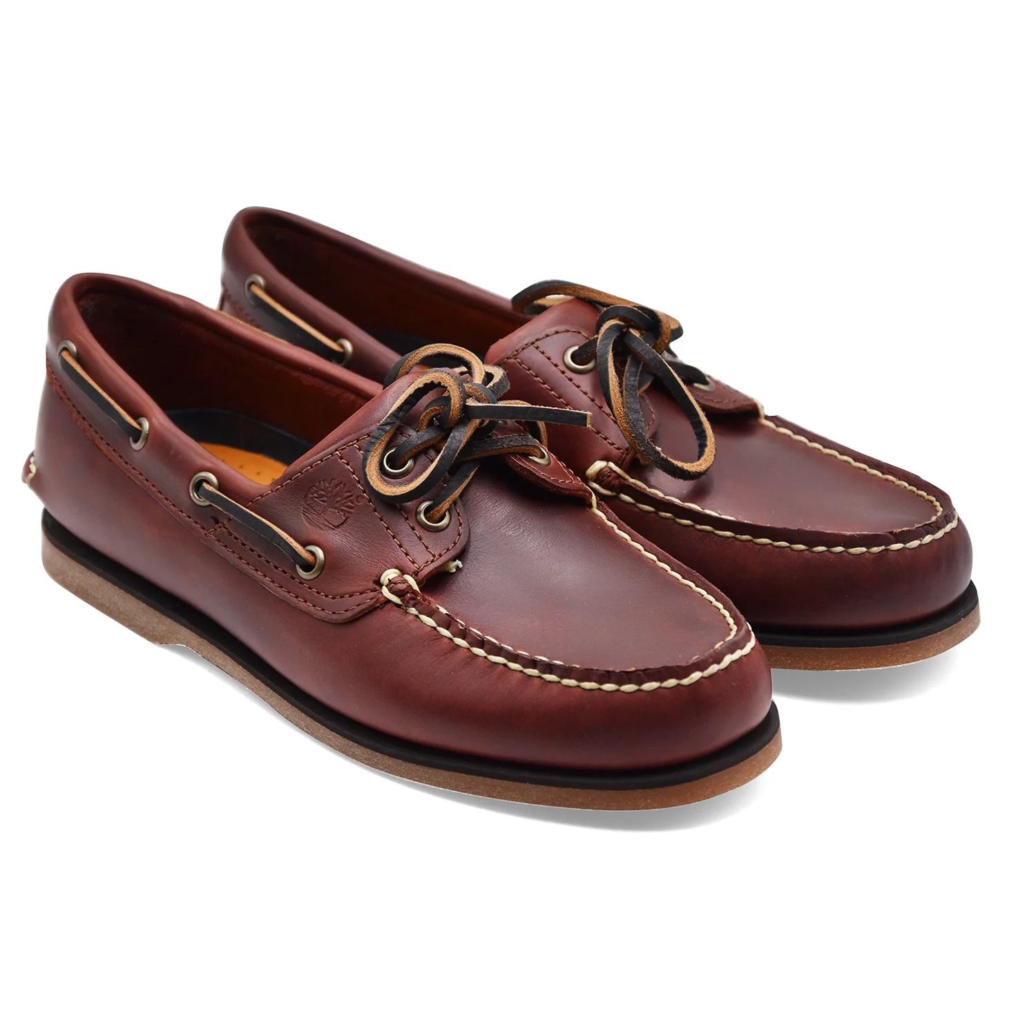 Timberland Scarpe Da Barca Uomo Vera Pelle Color Cuoio Iconico - Image 2