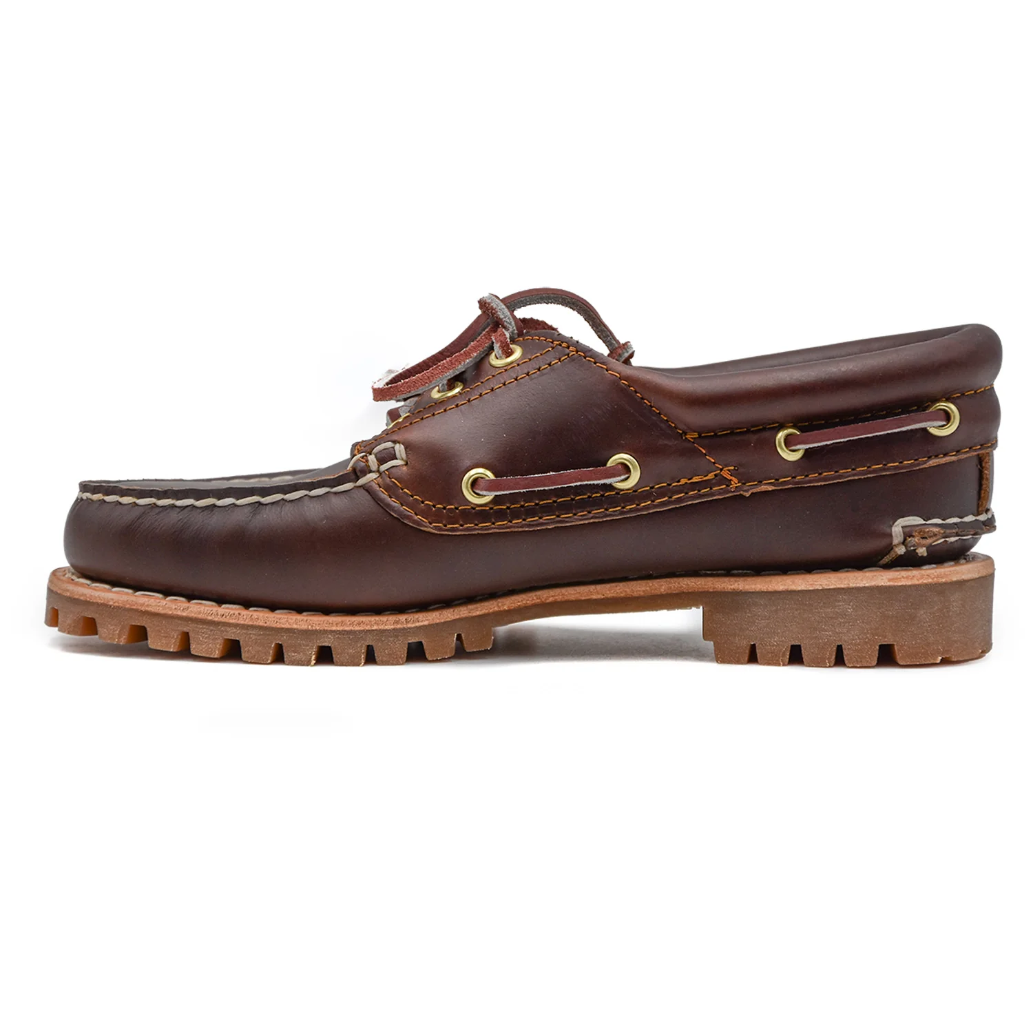 Timberland Stringate 3-Eye Lug Donna Burgundy Pelle Premium - Image 4