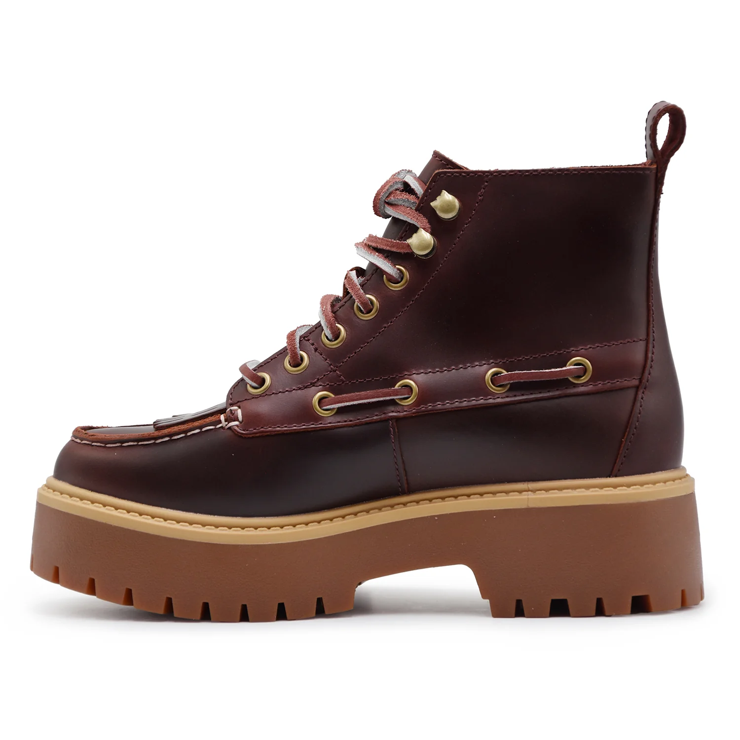 Timberland Donna Stivaletti Stone Street Sfrangiati Burgundy - Image 4