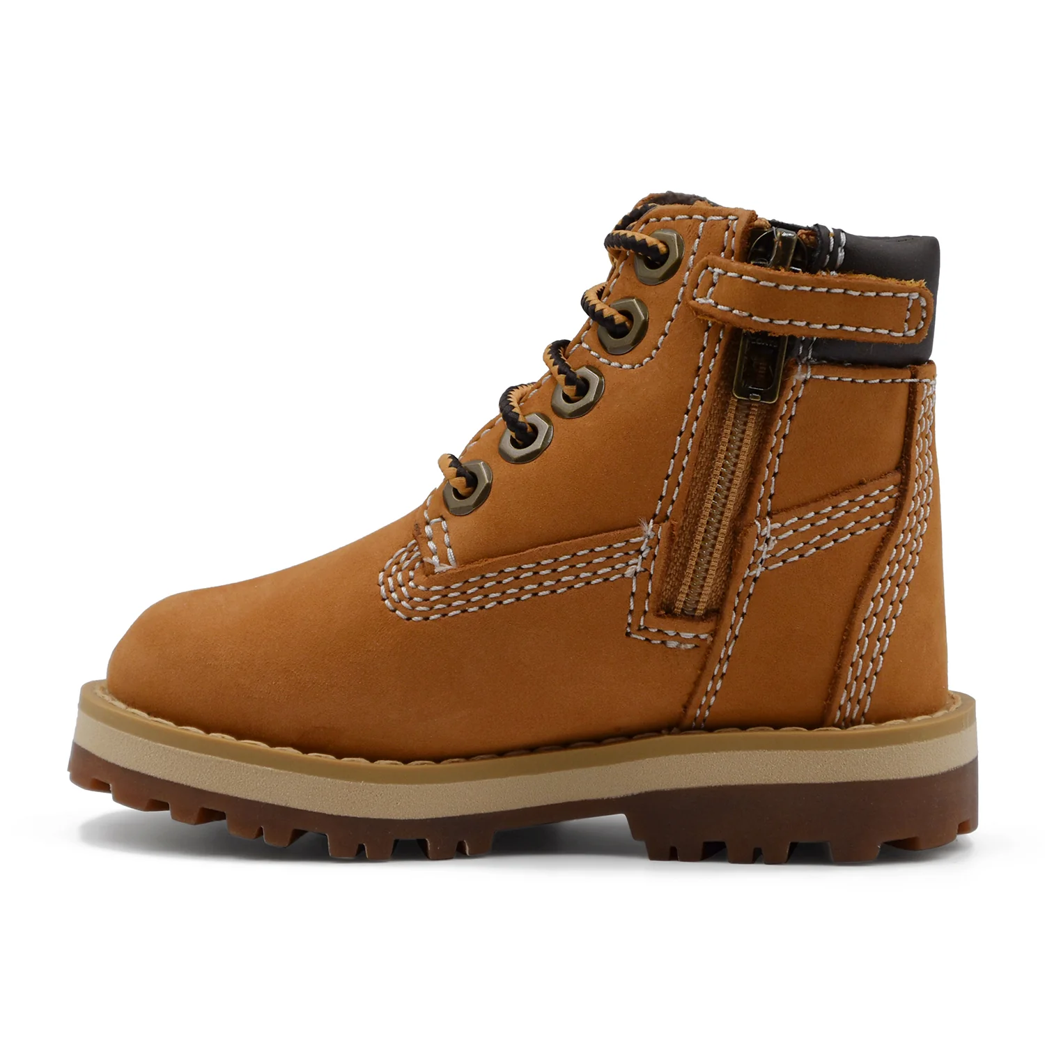 Scarponcini Timberland Bambino Courma Mid Pelle Wheat Zip A Lato - Image 3