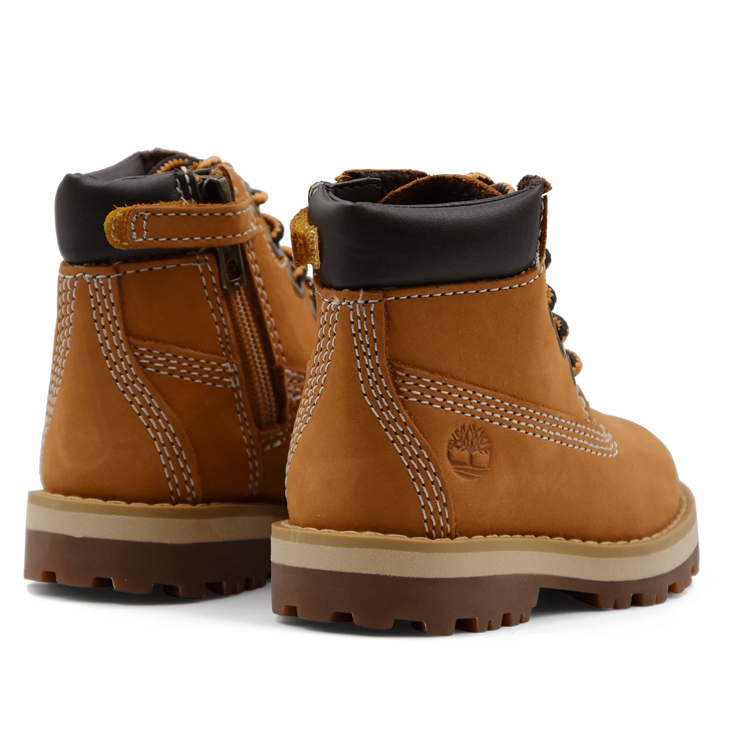 Scarponcini Timberland Bambino Courma Mid Pelle Wheat Zip A Lato - Image 4