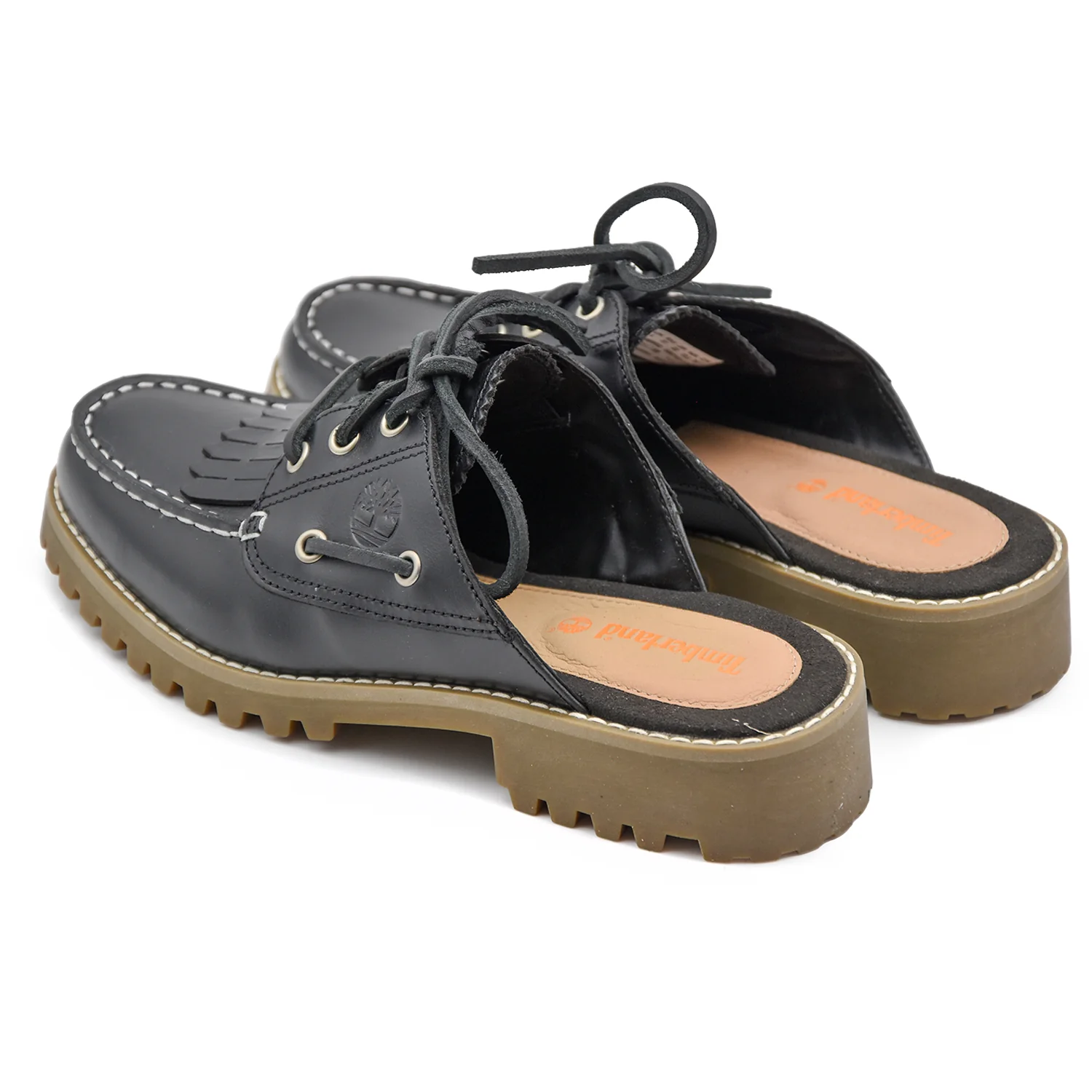 Sabot Timberland Noreen Donna Nero Mule In Pelle Stile Grintoso - Image 3
