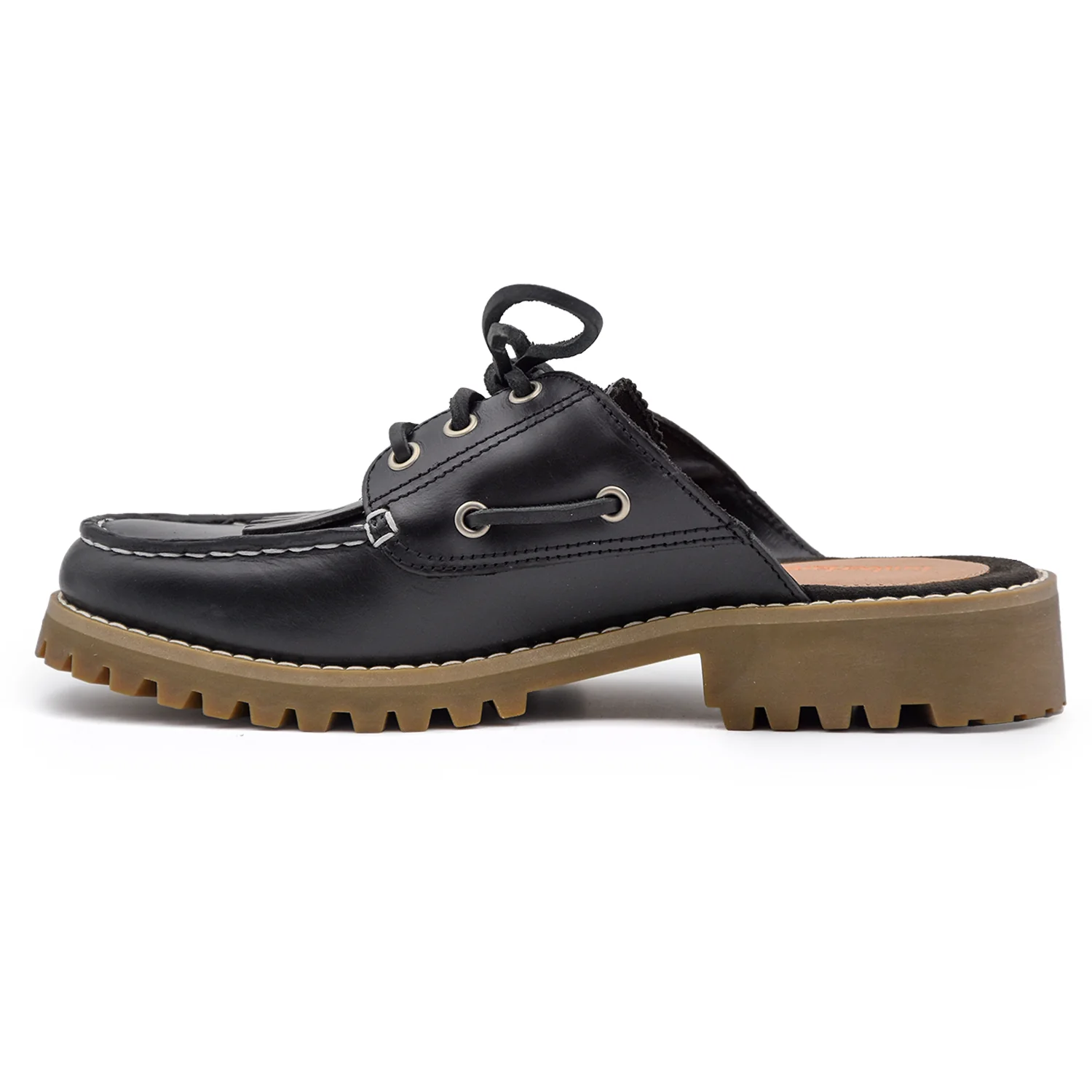 Sabot Timberland Noreen Donna Nero Mule In Pelle Stile Grintoso - Image 4