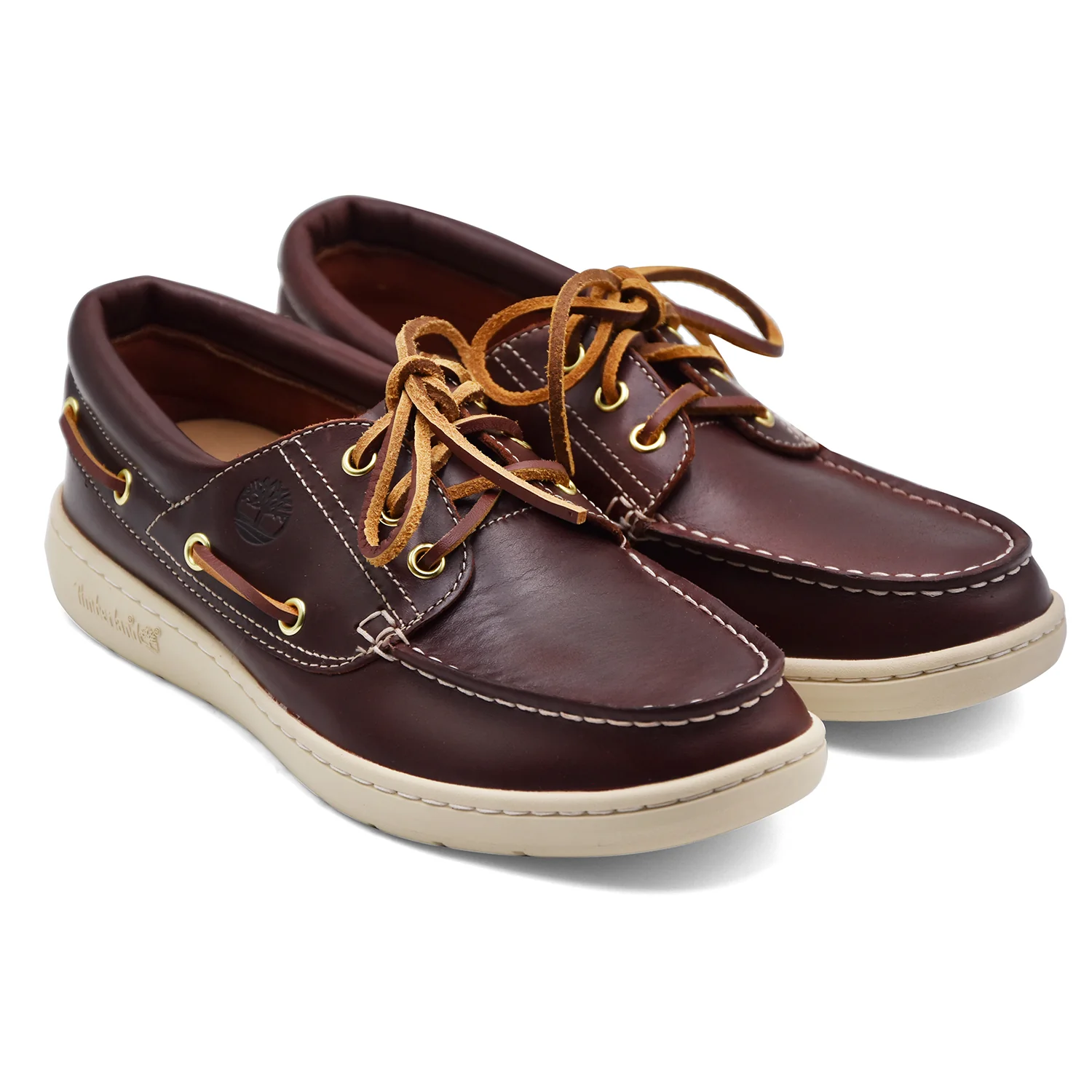 Scarpa Da Barca Timberland Uomo Pelle Marrone Suola In Gomma - Image 2