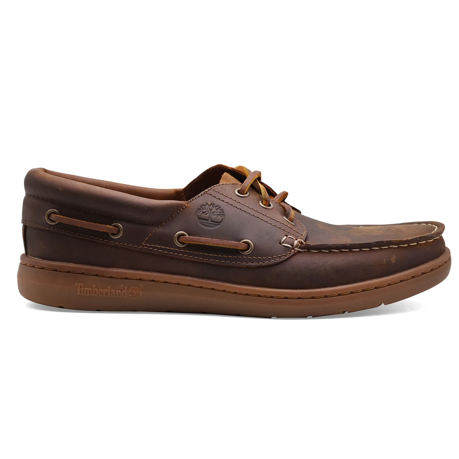Timberland Uomo Scarpe Da Barca Pelle Marrone In Nubuck Oleato