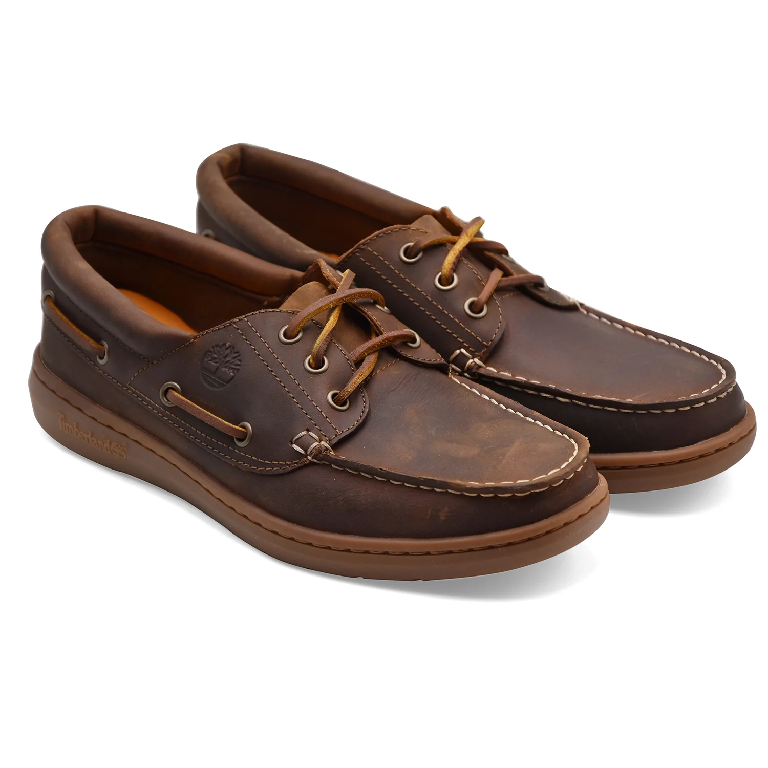 Timberland Uomo Scarpe Da Barca Pelle Marrone In Nubuck Oleato - Image 2