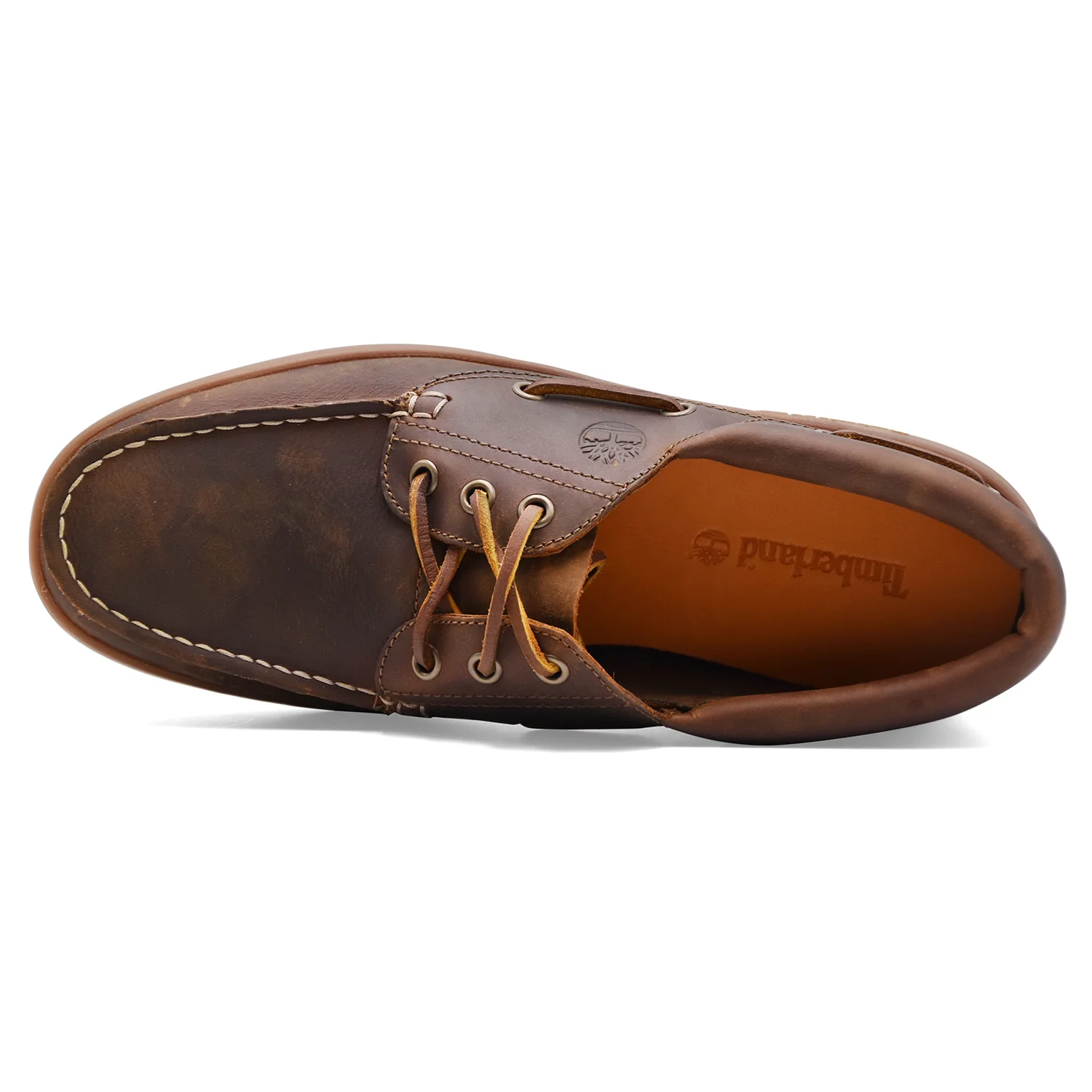 Timberland Uomo Scarpe Da Barca Pelle Marrone In Nubuck Oleato - Image 3
