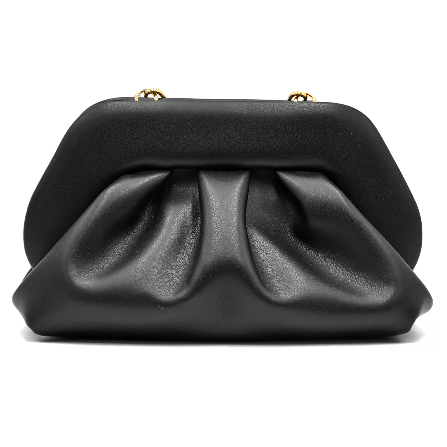 Borsa Themoirè BIOS MEDIUM Ecologica Nero Plissettata A Tracolla