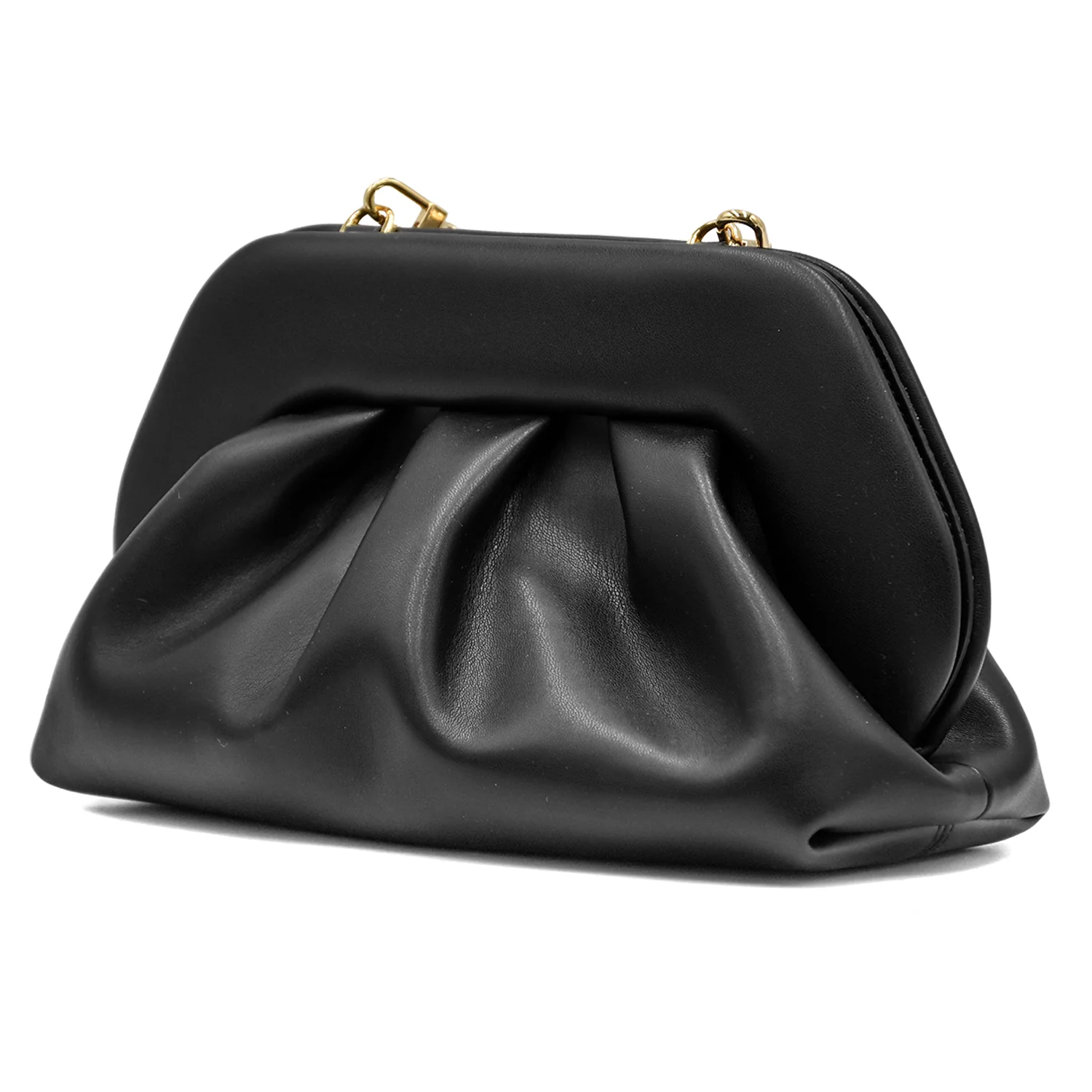 Borsa Themoirè BIOS MEDIUM Ecologica Nero Plissettata A Tracolla - Image 2