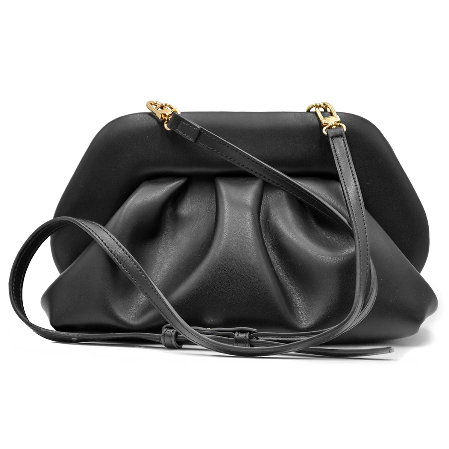 Borsa Themoirè BIOS MEDIUM Ecologica Nero Plissettata A Tracolla - Image 3
