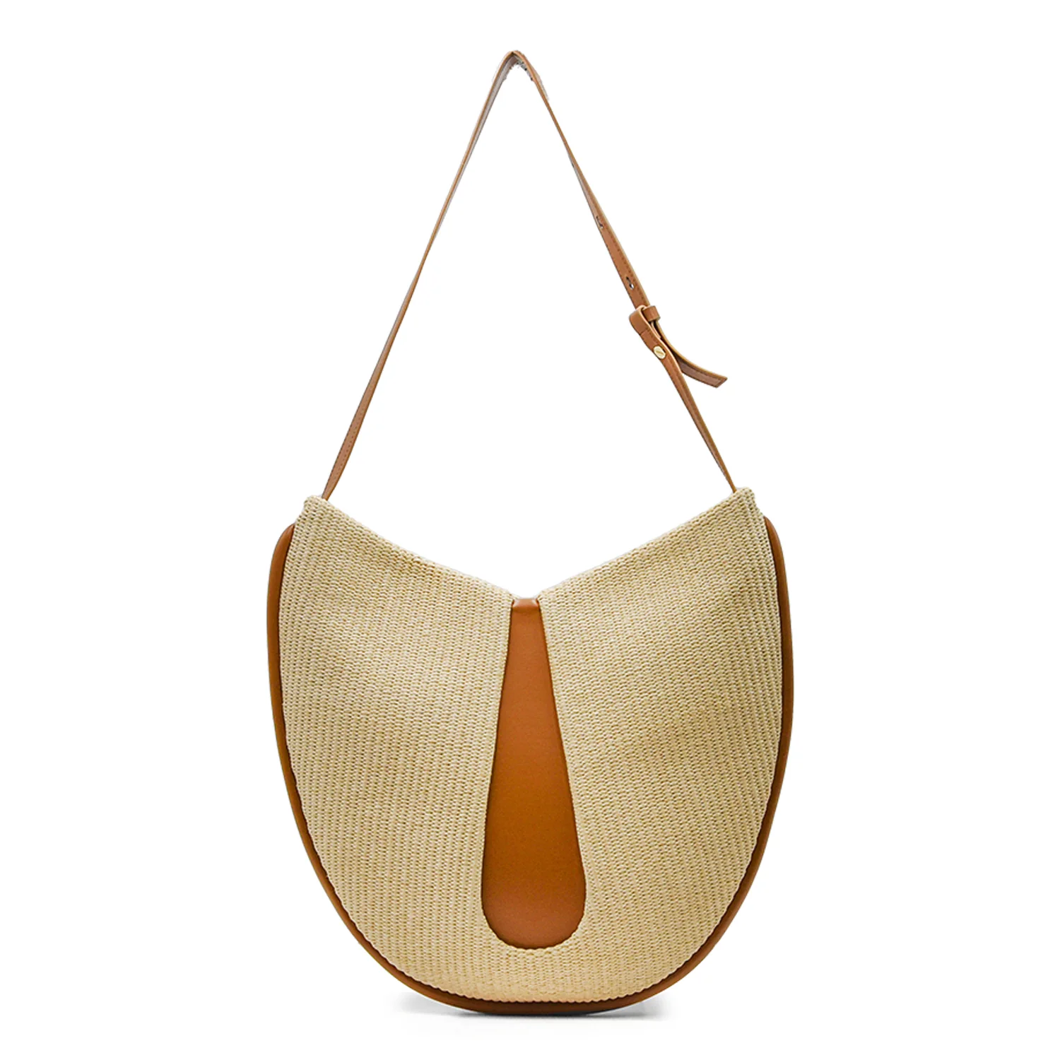 Themoirè Tike Straw Borsa Beige Marrone Articolo Sostenibile - Image 3