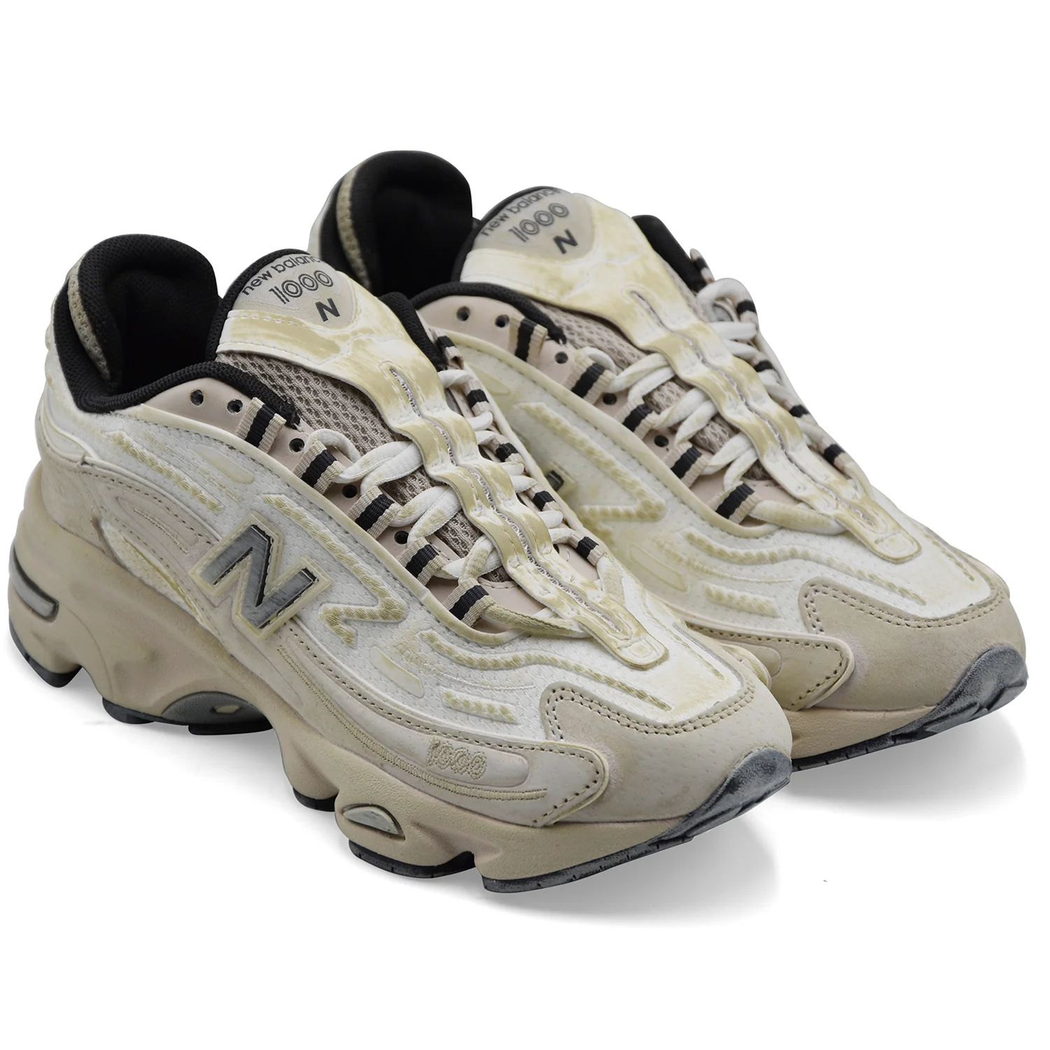 Sneakers New Balance 1000 Donna Bianco Mesh Timberwolf Sea Salt - Image 6