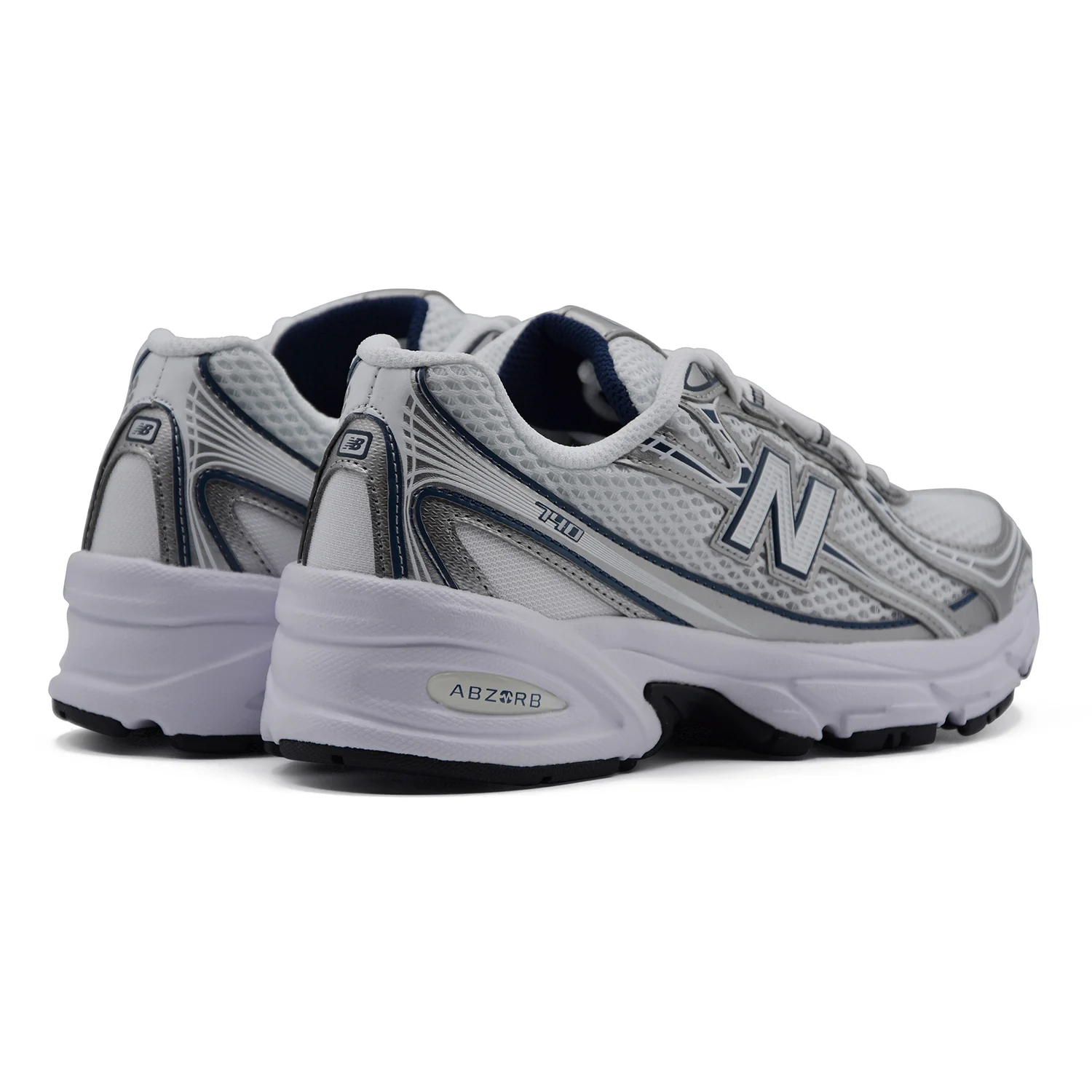 Sneakers New Balance 740 Donna Bianco Argento Blu Stile Grintoso - Image 4