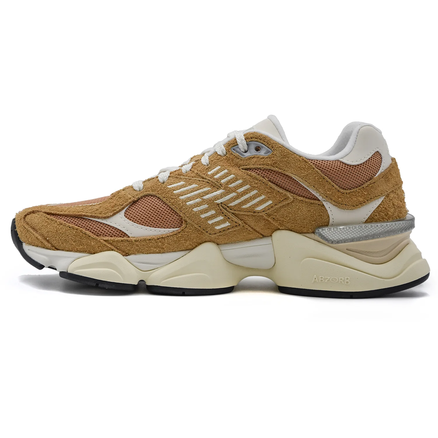 New Balance 9060 Sneakers Ocra Uomo Con Elemento CR Trasparente - Image 3