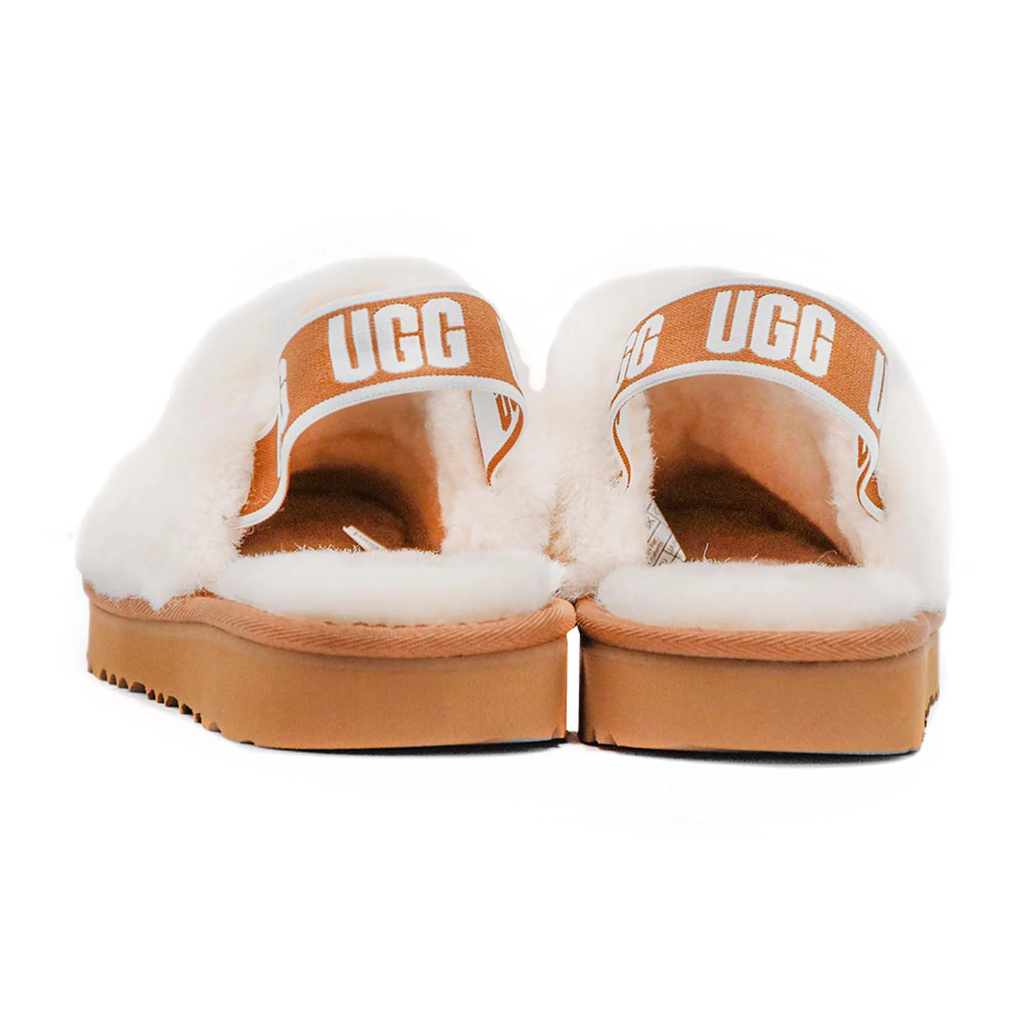 Ugg Fluff Yeah Clog Beige Sabot Bambino Elastico Logo Grafico - Image 4
