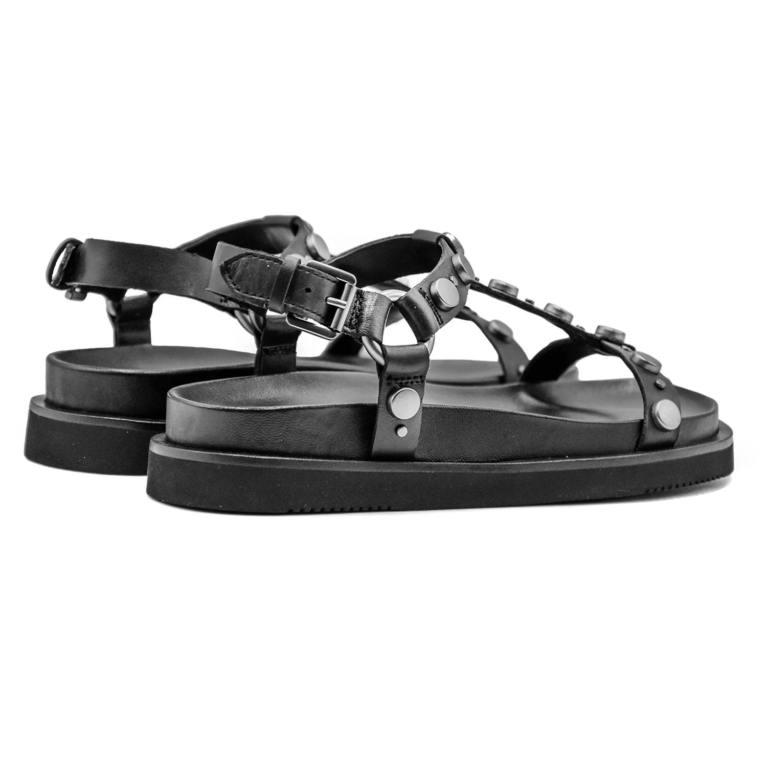 Sandali Ash Ugo Nero Borchiato Dallo Dallo Stile T-Bar Donna - Image 4