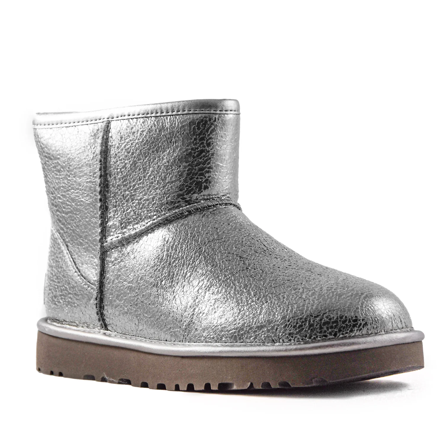 Ugg Stivaletti Classic Mini Donna Metallic Argento Con Montone - Image 5