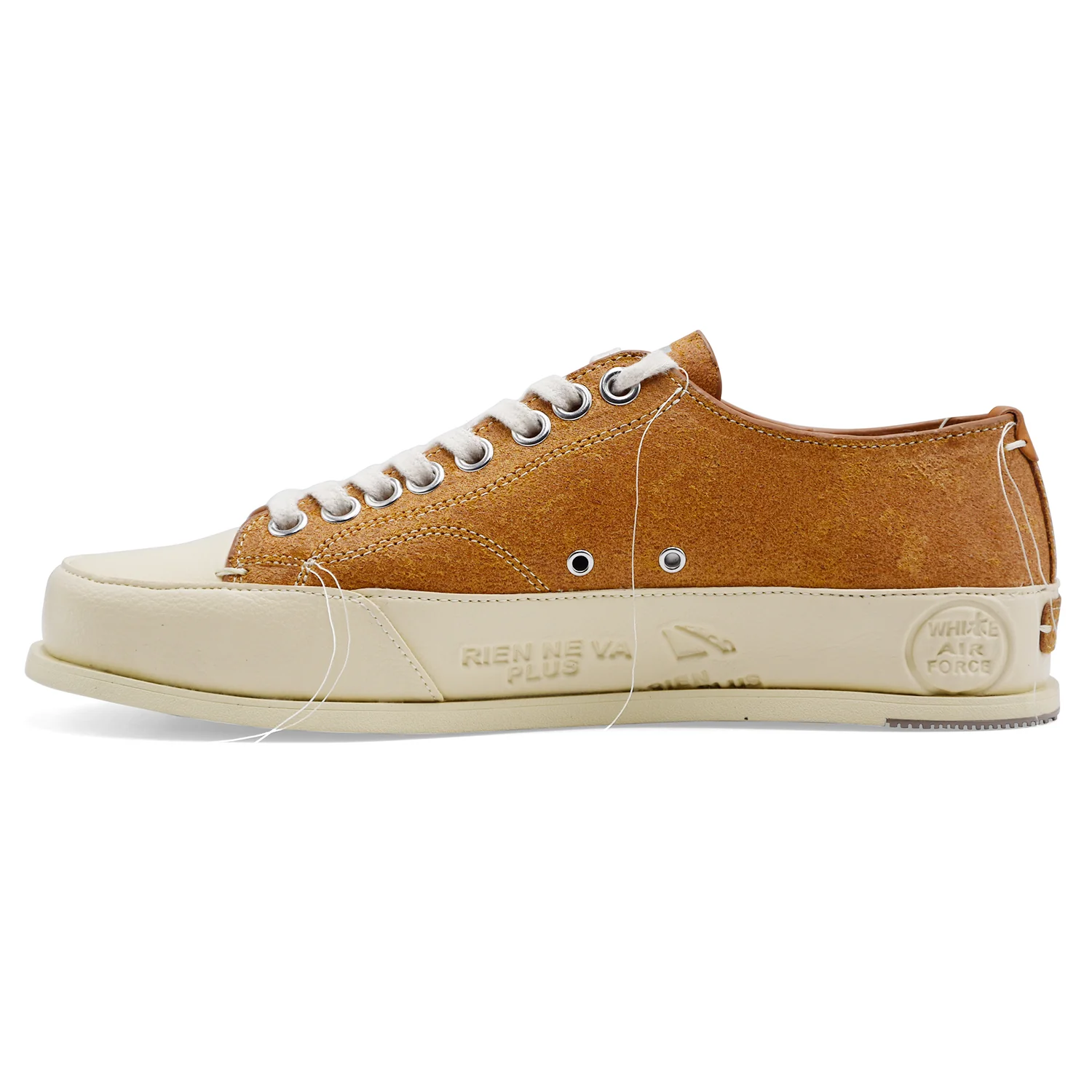 Sneakers Premiata Vince015 Uomo In Suede Ocra Con Suola Avorio - Image 4