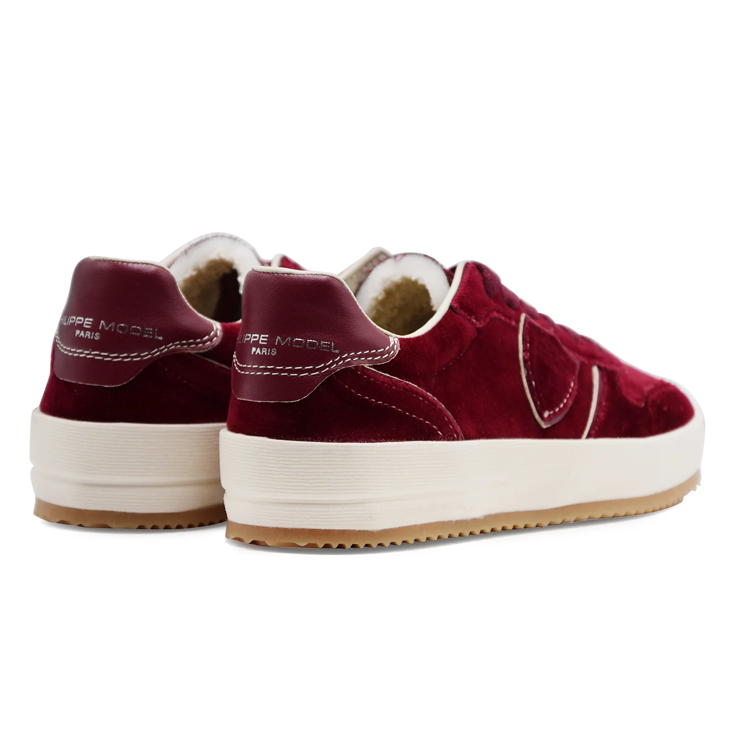 Sneakers Philippe Model Donna Nice Pregevole Velluto Bordeaux - Image 3