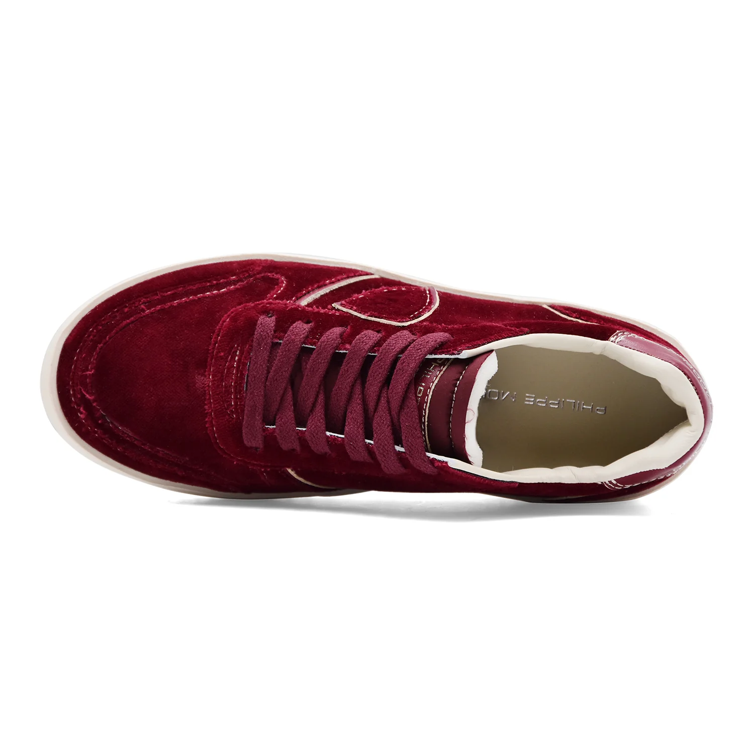 Sneakers Philippe Model Donna Nice Pregevole Velluto Bordeaux - Image 5