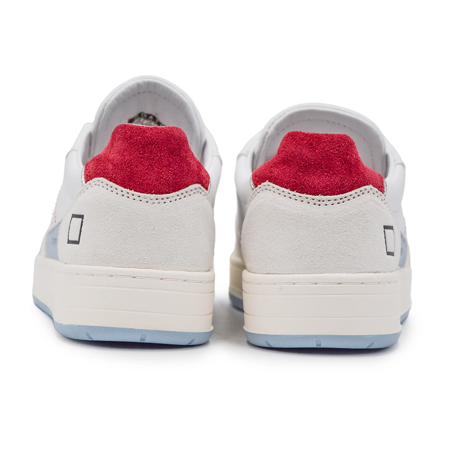 D.A.T.E. Donna Sneakers Court Bianco Bordeaux Con Punta Traforata - Image 4