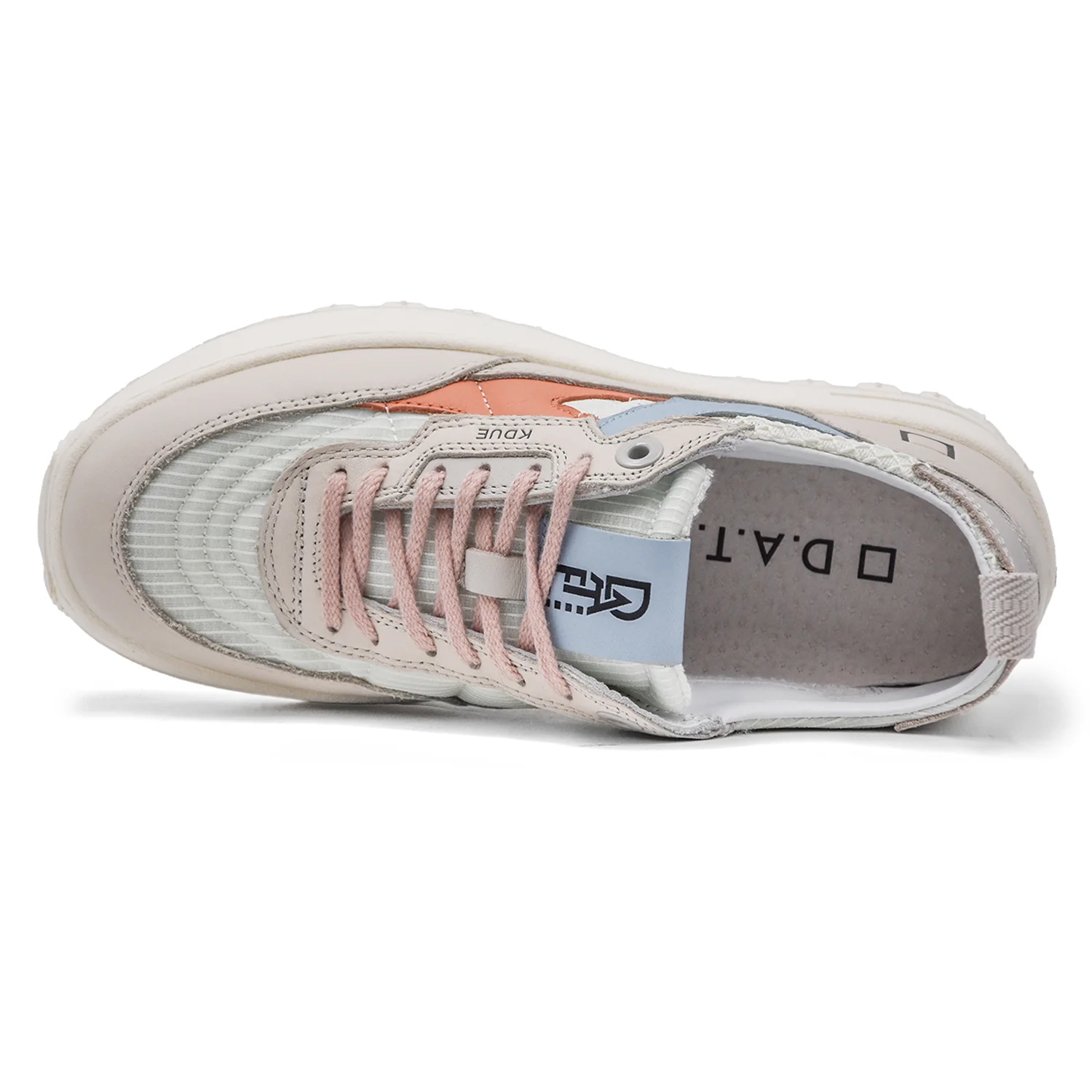 Sneakers D.A.T.E. Donna K2 Hybrid Crema Tomaia Dal Mix Materico - Image 4