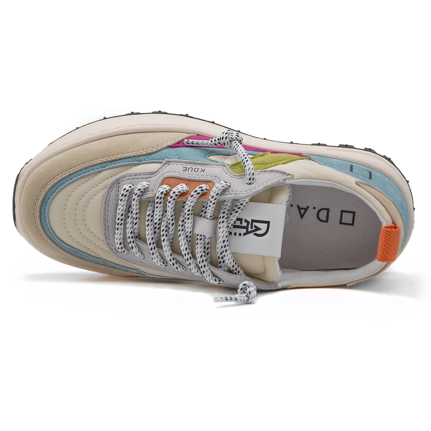 D.A.T.E. Sneakers Crema Multi KDue Donna Mix Di Colori E Pellami - Image 5