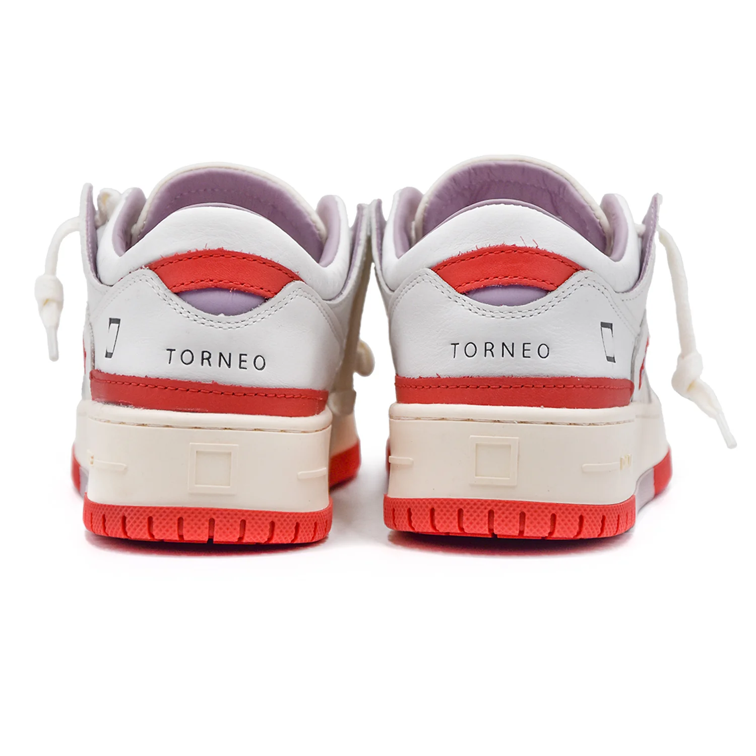 D.A.T.E. Sneakers Torneo '80 Donna Bianco Ricamo Rosso Esterno - Image 5