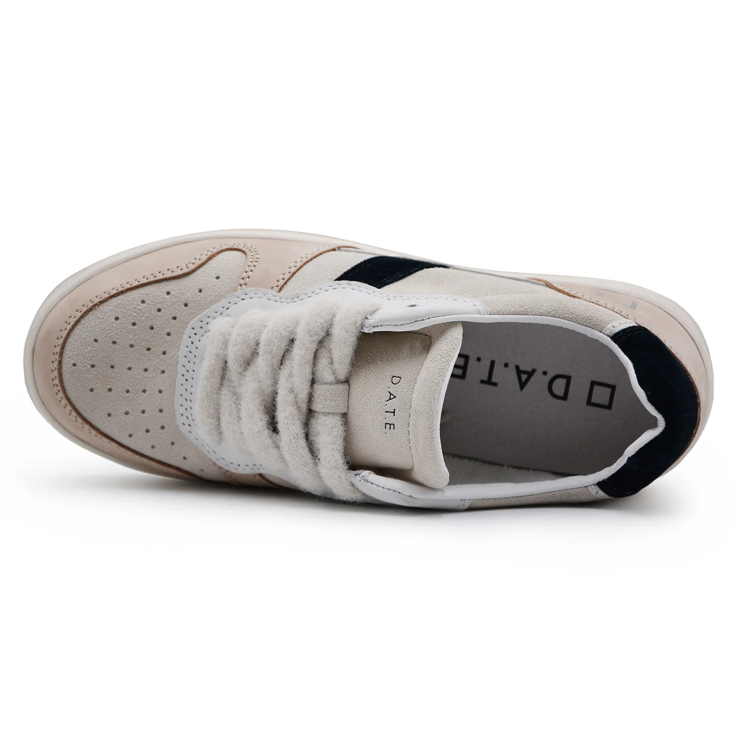 Sneakers Donna D.A.T.E Court 2.0 Beige Con Dettagli In Velluto - Image 4