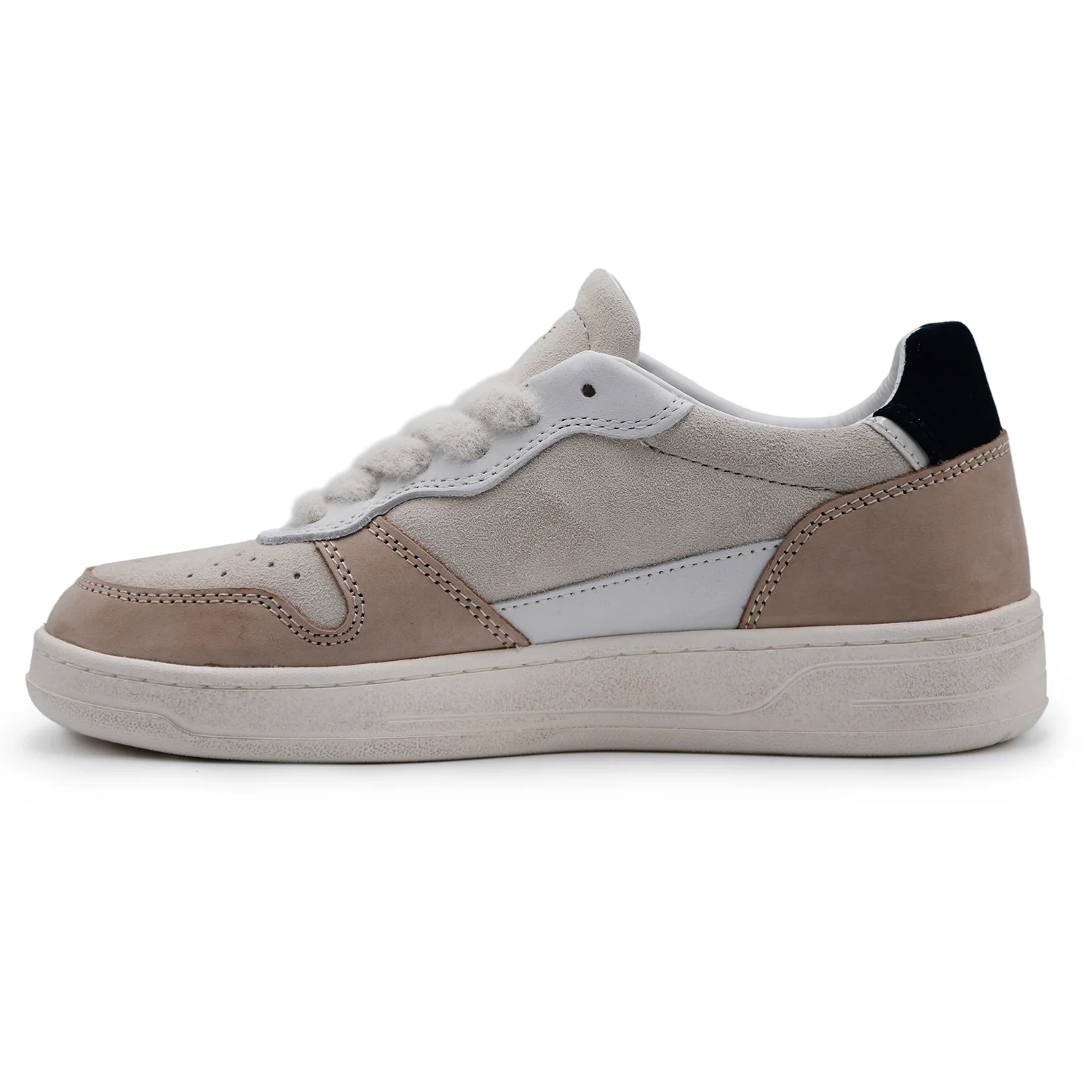 Sneakers Donna D.A.T.E Court 2.0 Beige Con Dettagli In Velluto - Image 5