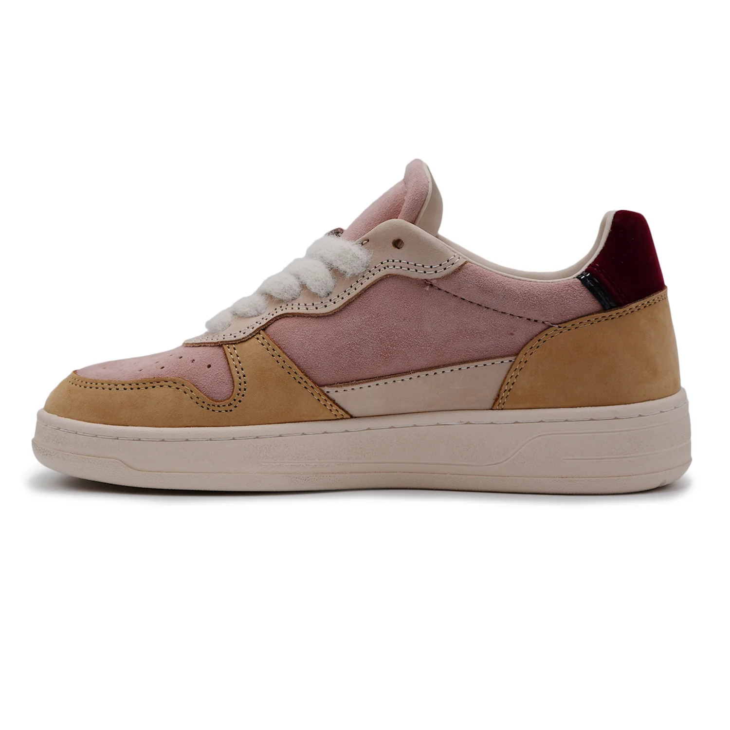 Sneakers D.A.T.E. Court 2.0 Donna Camoscio Rosa Velluto Bordeaux - Image 4