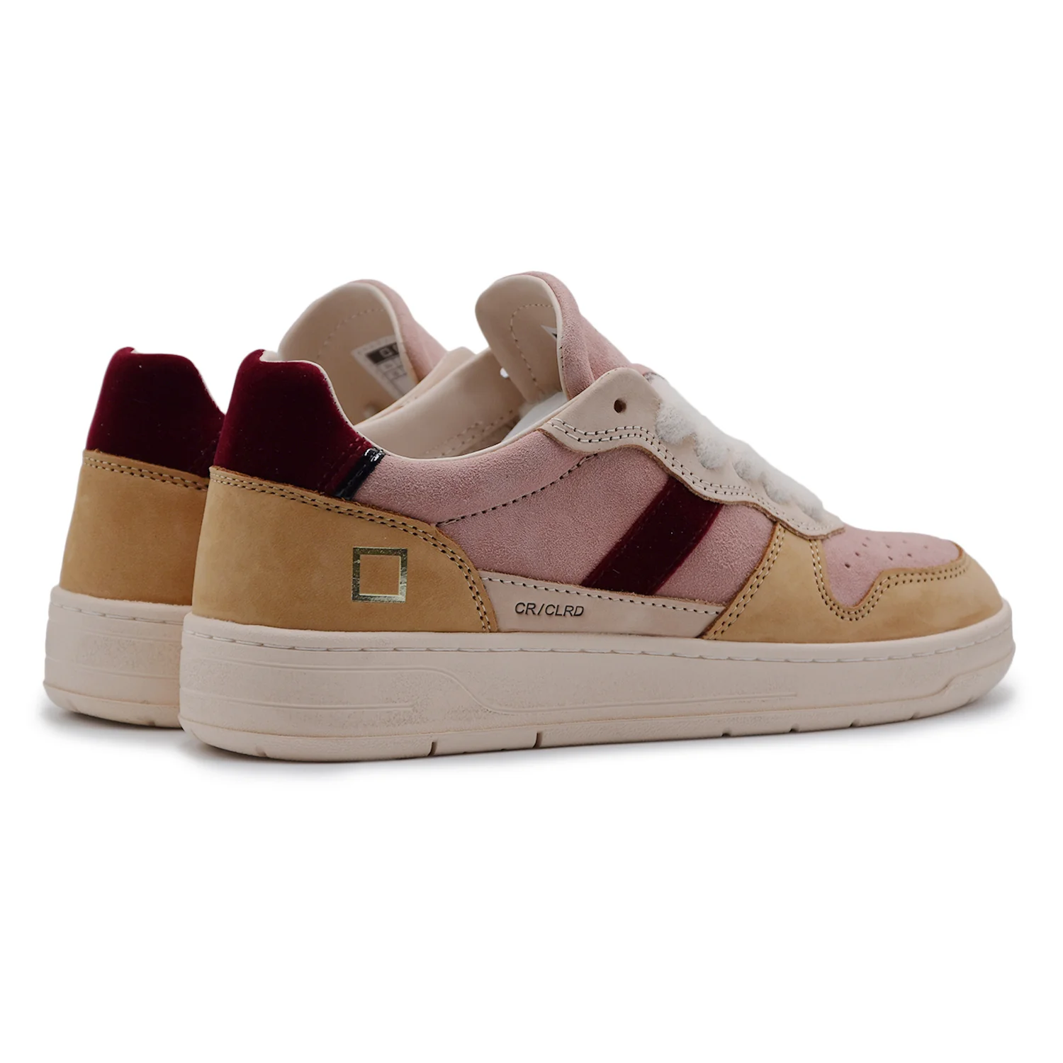 Sneakers D.A.T.E. Court 2.0 Donna Camoscio Rosa Velluto Bordeaux - Image 5