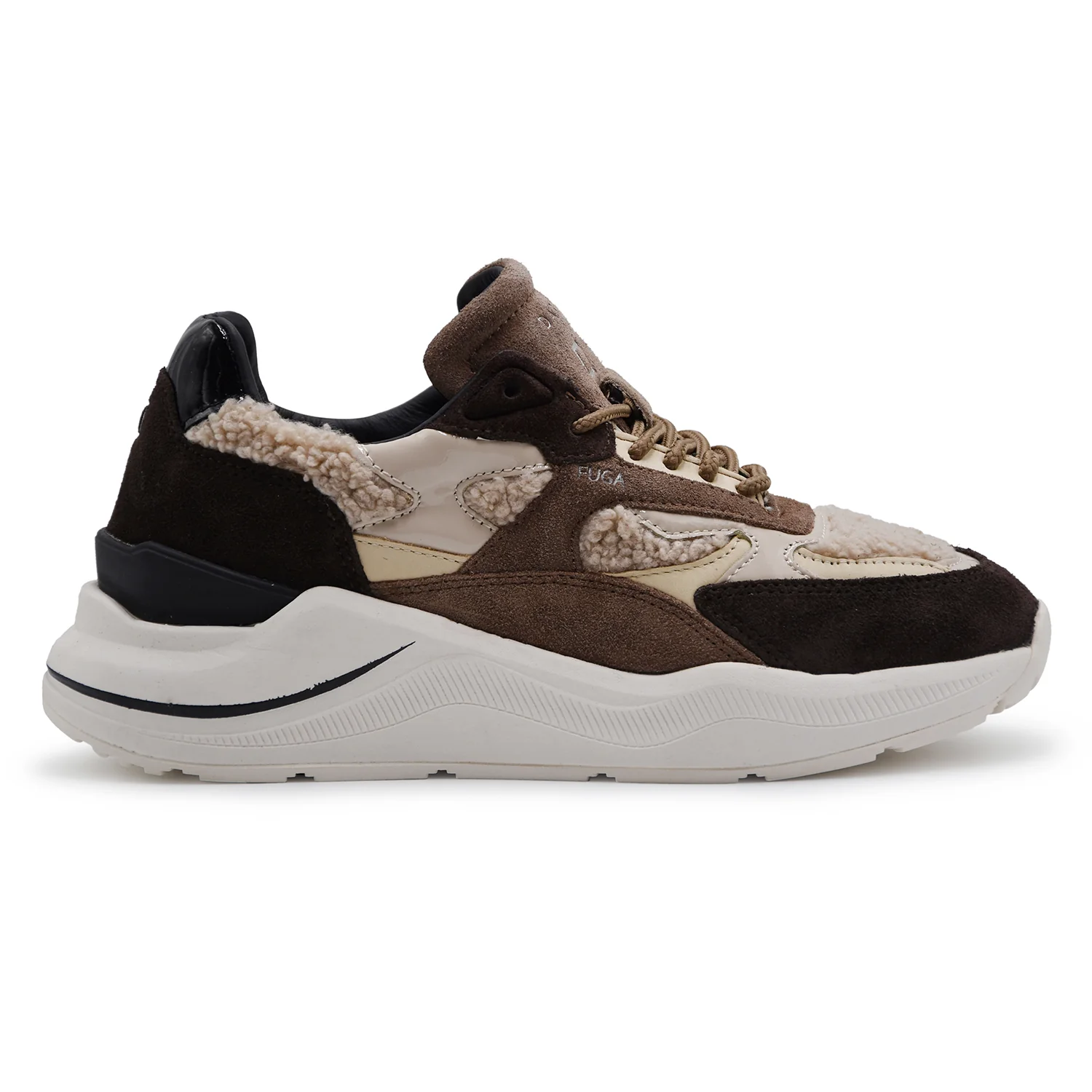 Sneakers Donna D.A.T.E. FUGA Pelle Scamosciata Marrone E Teddy