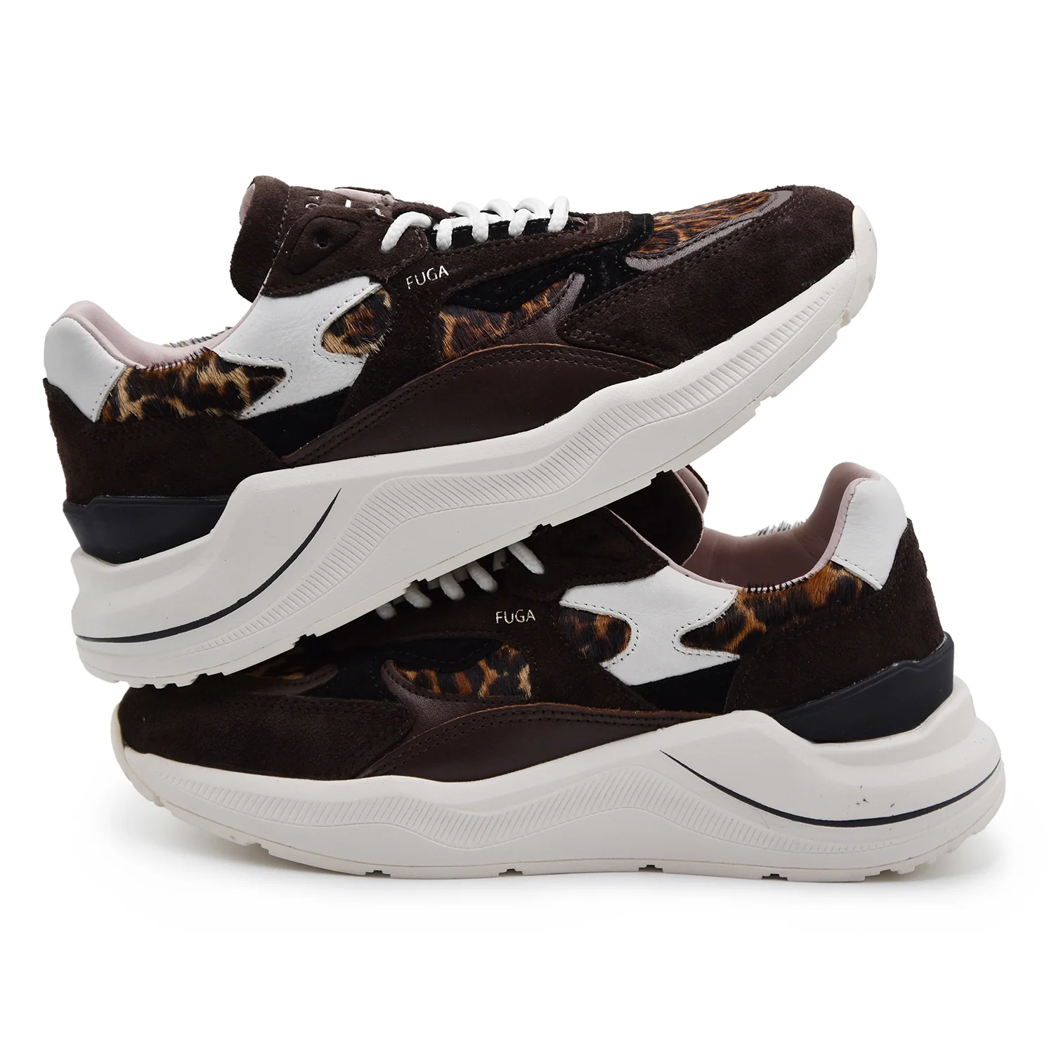 D.A.T.E. Sneakers Donna FUGA Marrone Con Dettagli Leopardati - Image 4