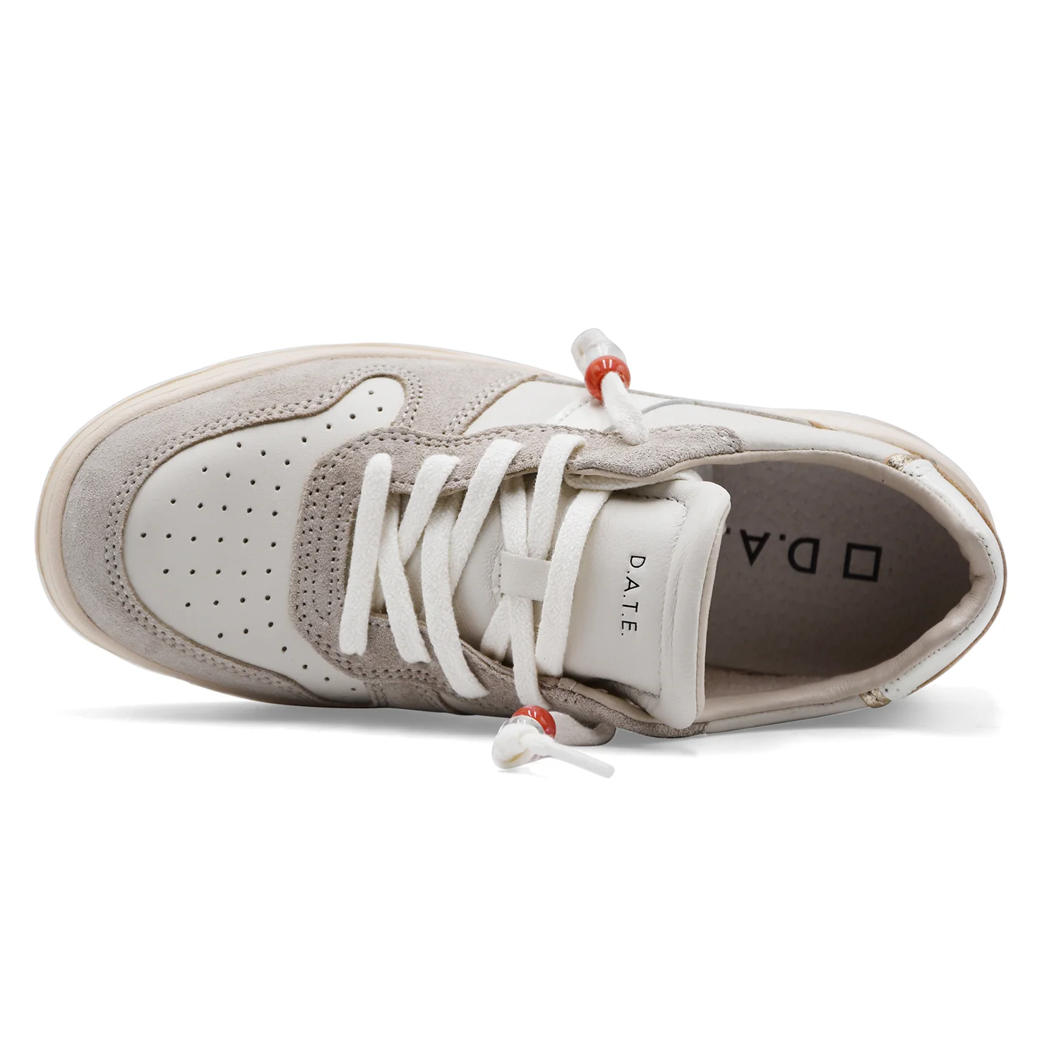 Sneakers Da Donna D.A.T.E. Bianco Court 2.0 Vintage Calf Ivory - Image 3
