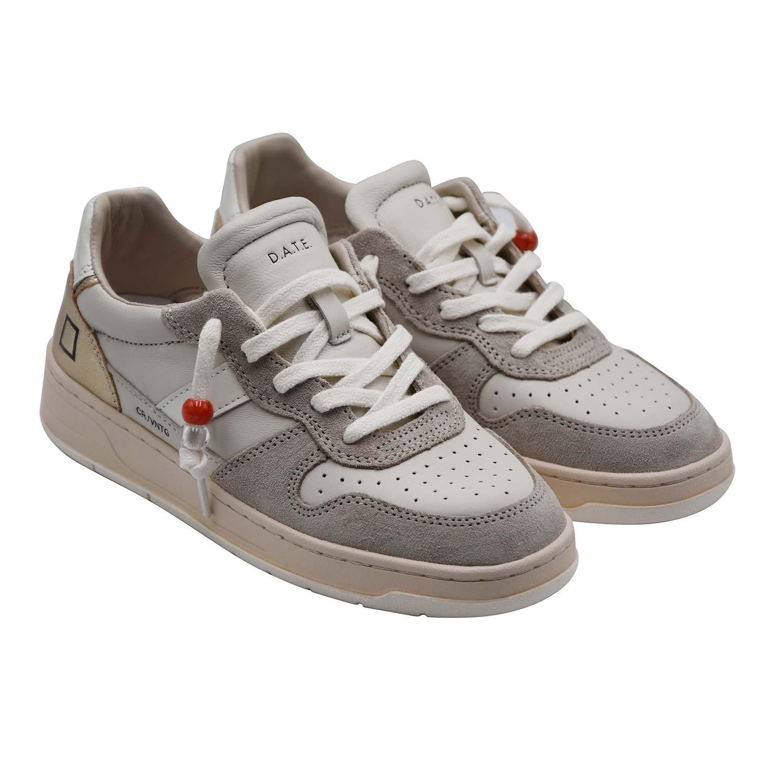 Sneakers Da Donna D.A.T.E. Bianco Court 2.0 Vintage Calf Ivory - Image 4