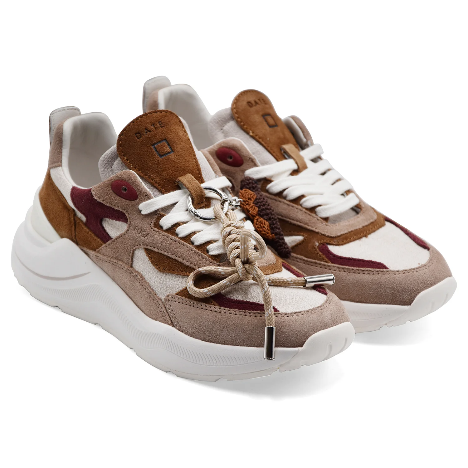 Sneakers Donna D.A.T.E. Fuga Linen Beige Design Contemporaneo - Image 2