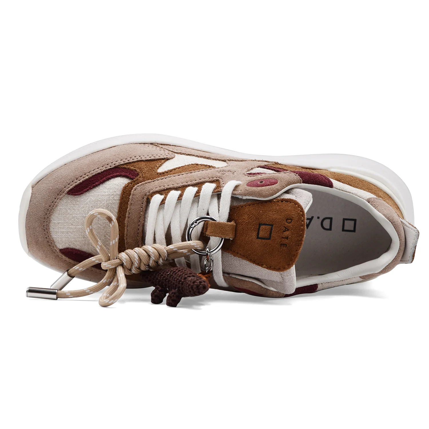 Sneakers Donna D.A.T.E. Fuga Linen Beige Design Contemporaneo - Image 3