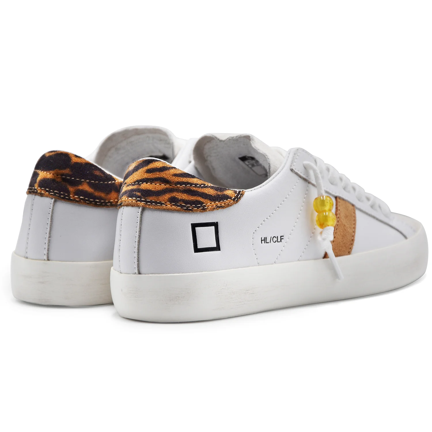 Sneakers D.A.T.E. Donna Hill Low White Leopard Charm Decorativo - Image 3
