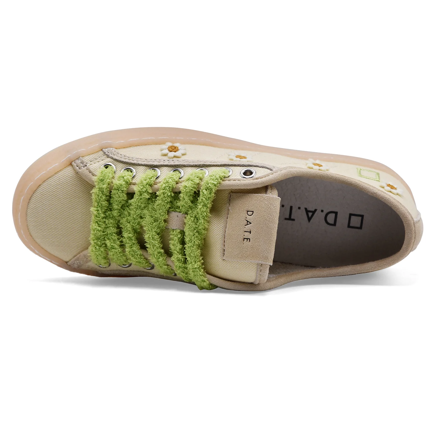 Sneakers D.A.T.E. Donna Tender Dream Yellow Ricami Margherita - Image 3