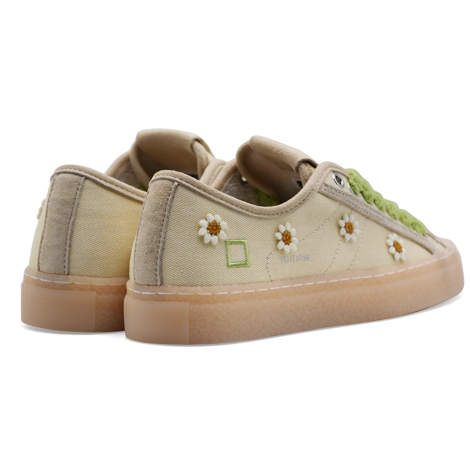 Sneakers D.A.T.E. Donna Tender Dream Yellow Ricami Margherita - Image 5
