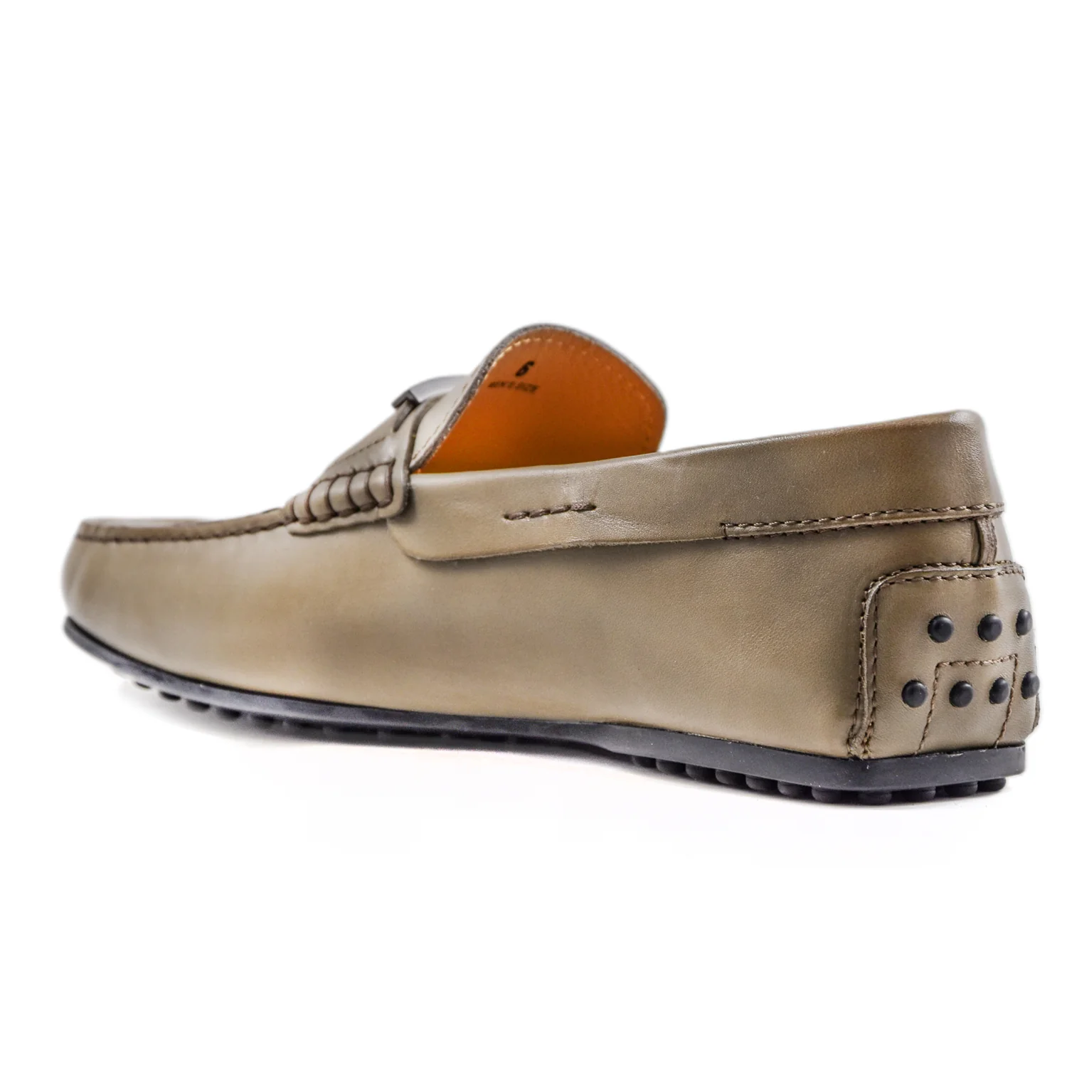 Tod's Mocassini Uomo City Grigio Con Accessorio T In Metallo - Image 3